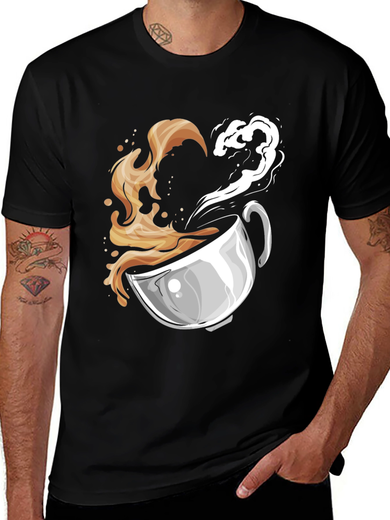 Coffee Lovers Graphic Tee - Heart Steam