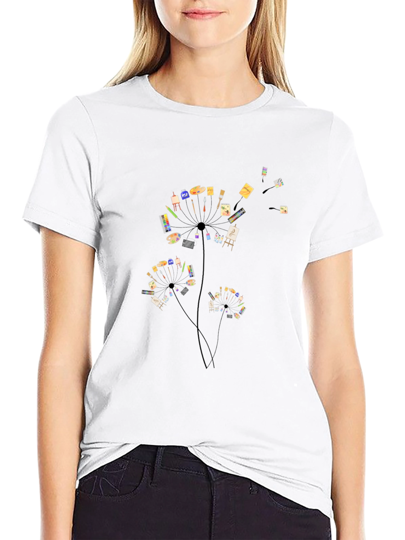 Artist Dandelion Black T-Shirt