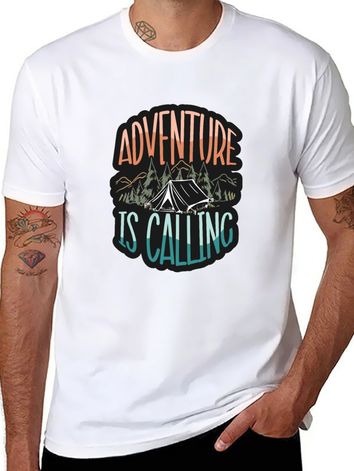 Adventure Is Calling Camping Graphic Tee