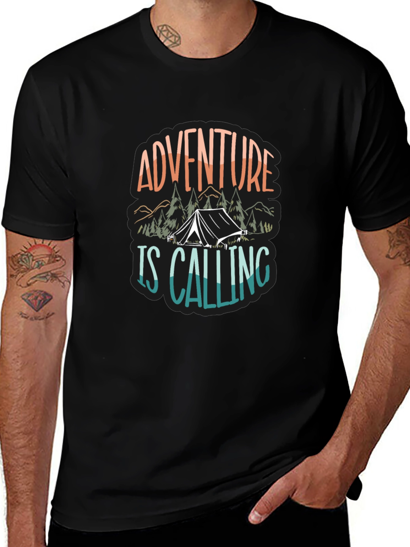Adventure Is Calling Camping Graphic Tee