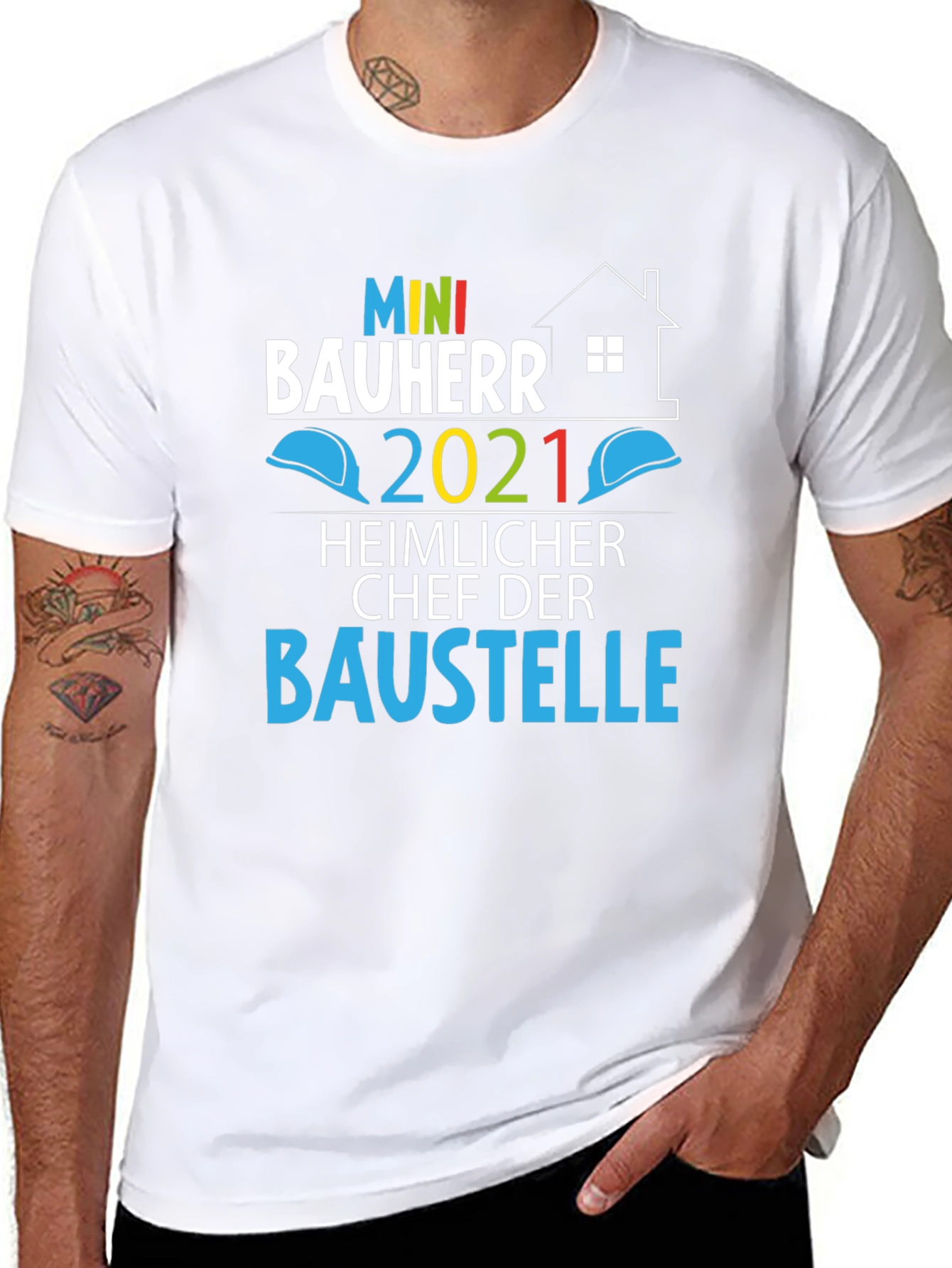 Mini Bauherr 2021 T-Shirt - Construction Boss!