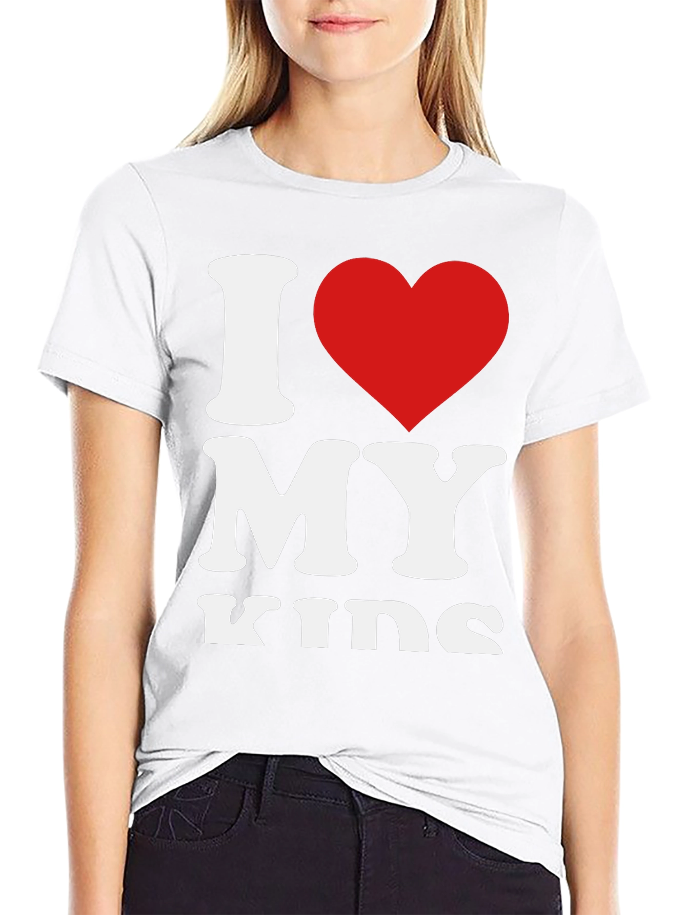 I Heart My Kids Graphic Tee - Black