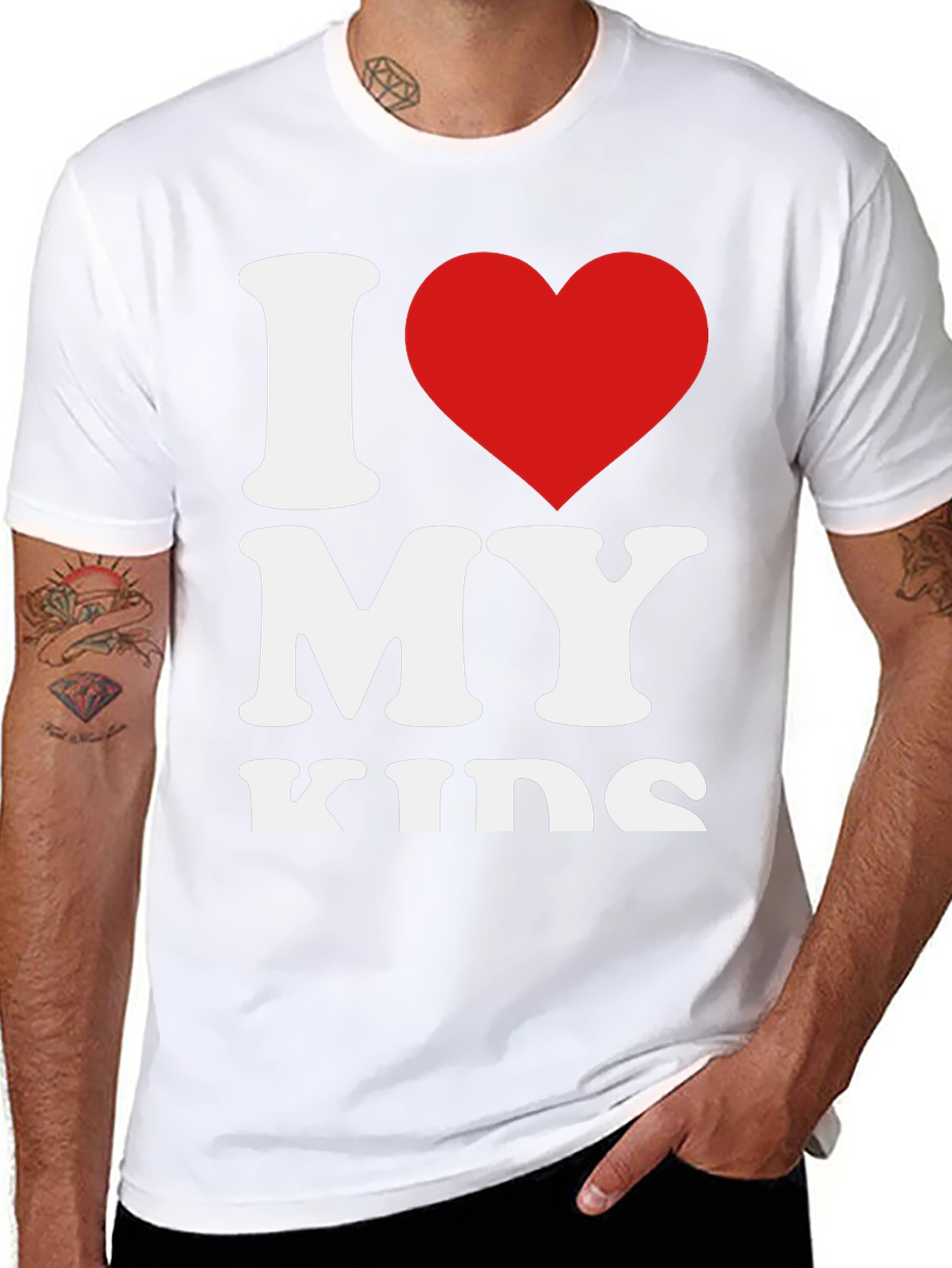I Heart My Kids Graphic Tee - Black