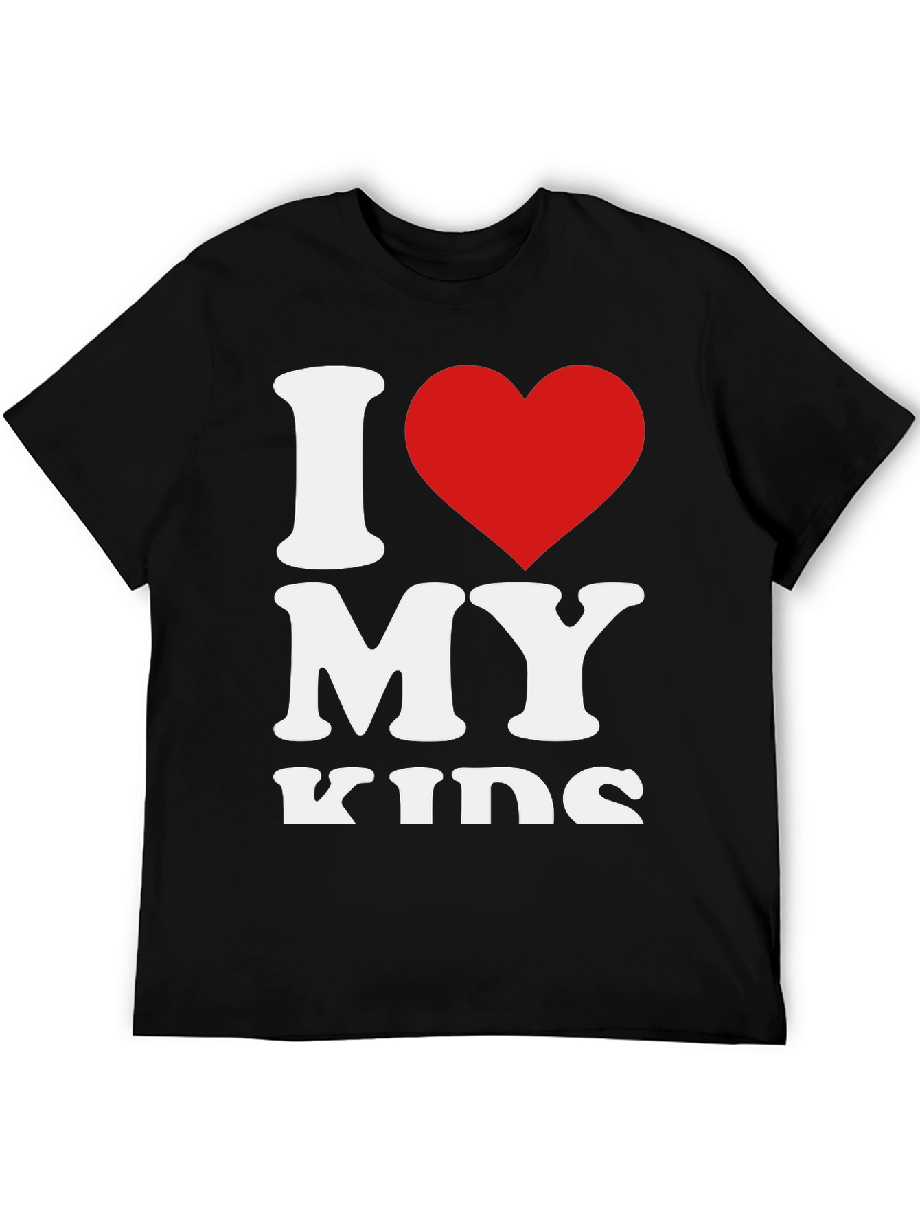 I Heart My Kids Graphic Tee - Black