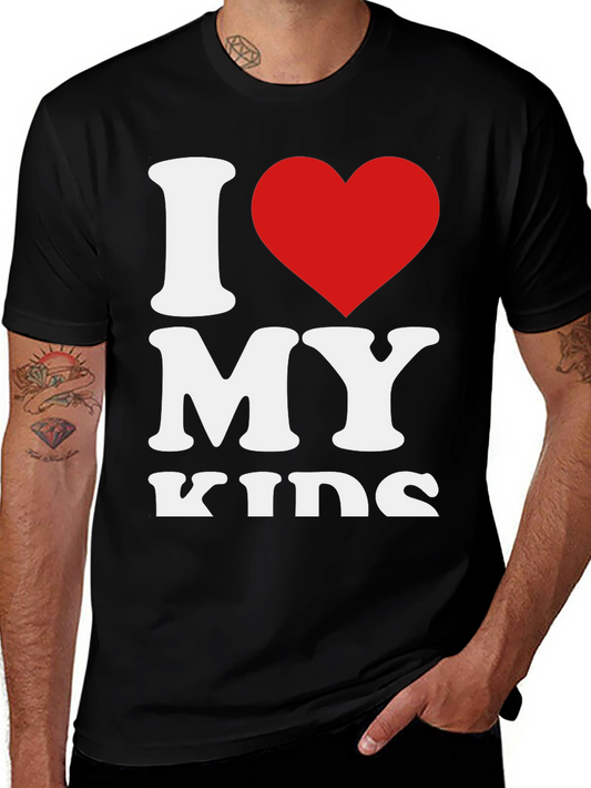I Heart My Kids Graphic Tee - Black