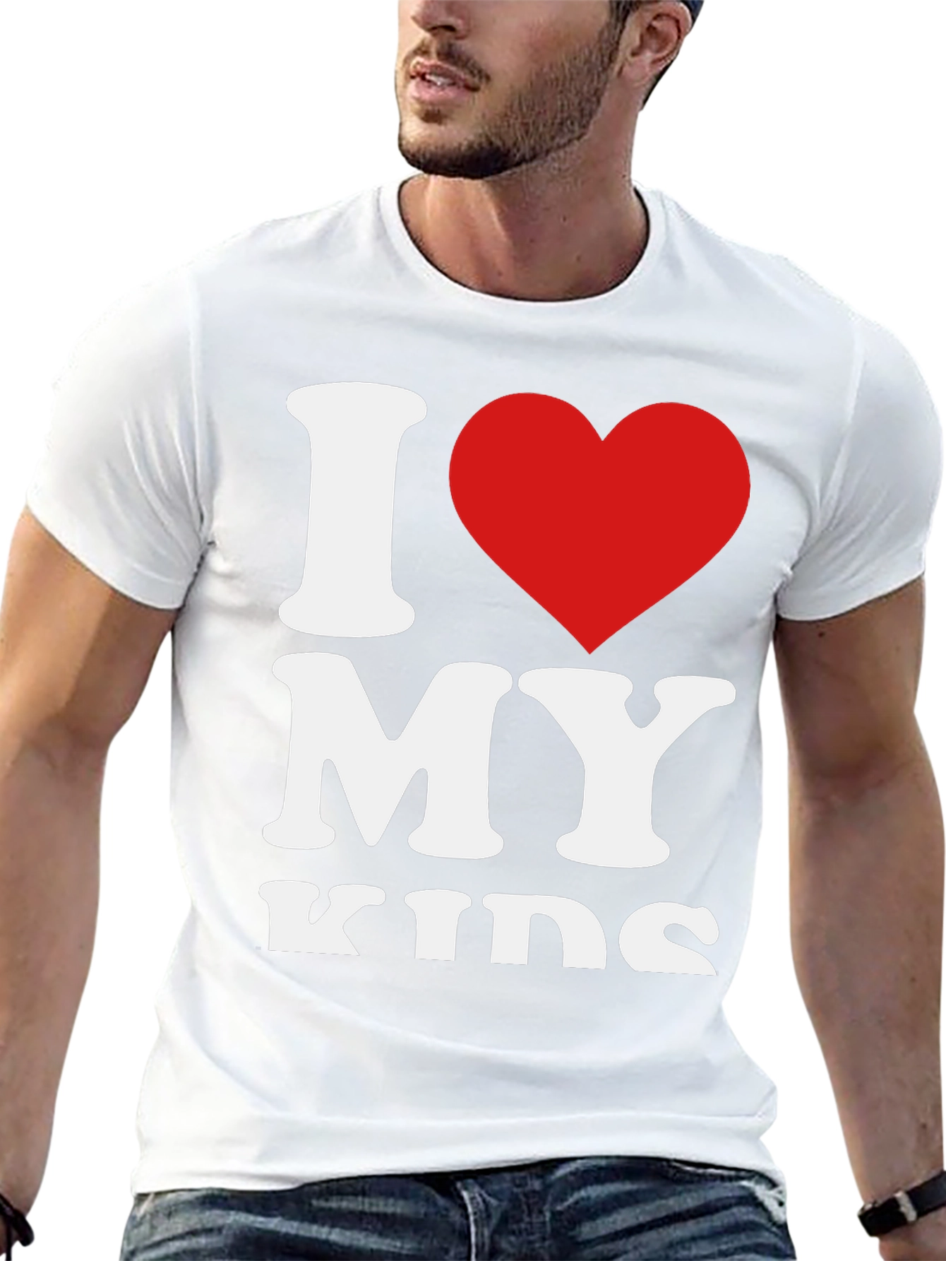 I Heart My Kids Graphic Tee - Black