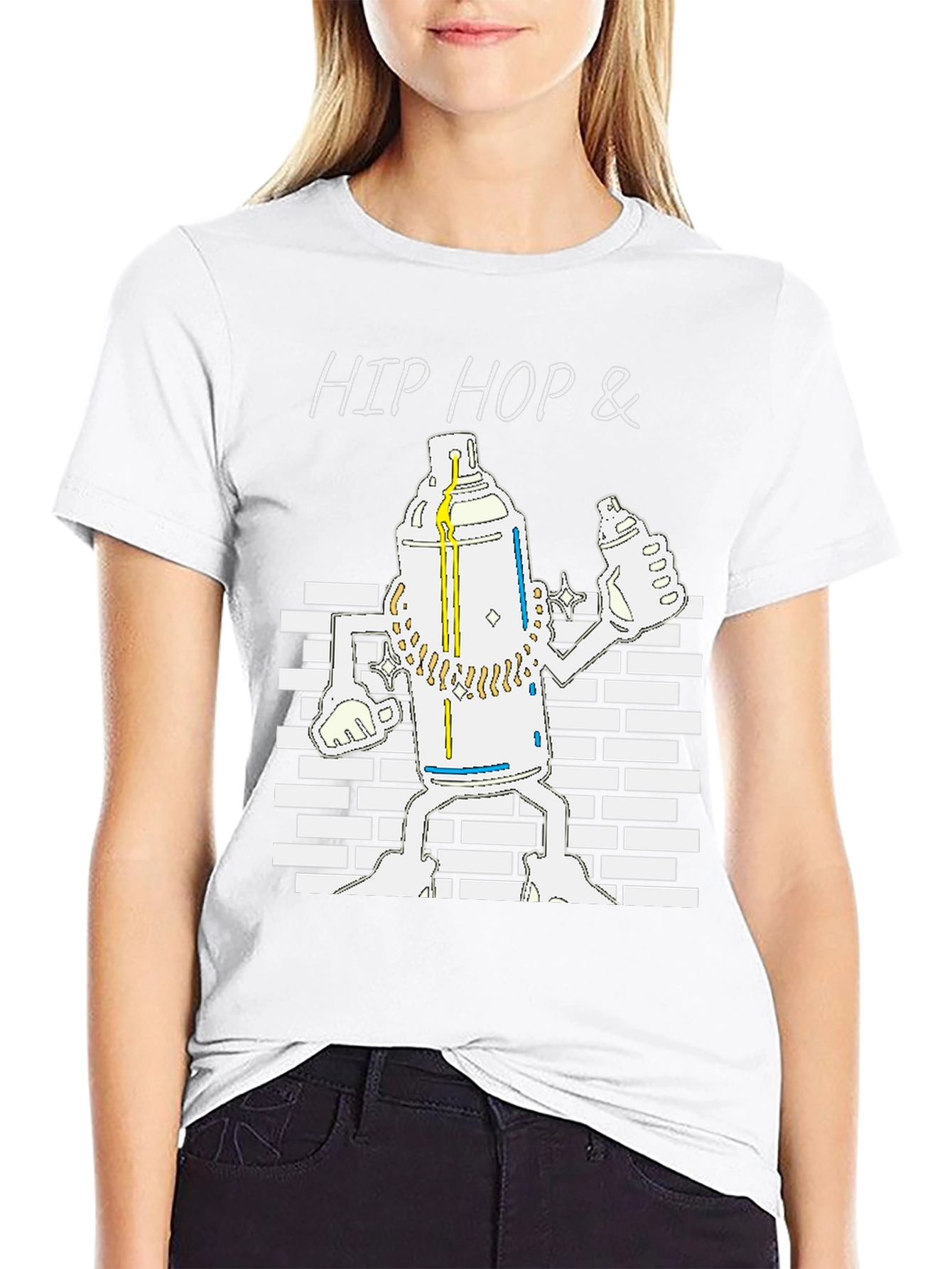 Hip Hop Graffiti Spray Can Graphic T-Shirt