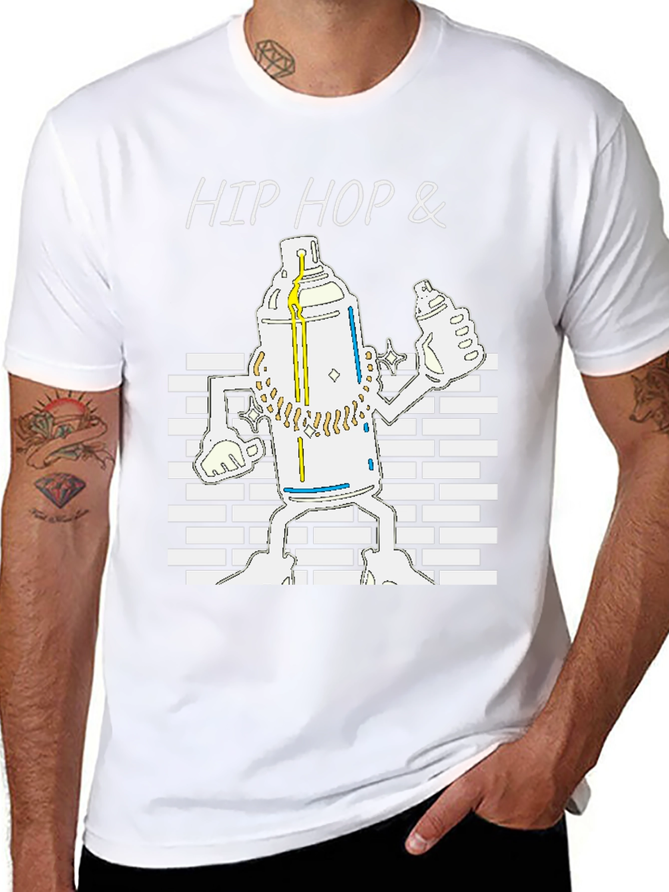 Hip Hop Graffiti Spray Can Graphic T-Shirt