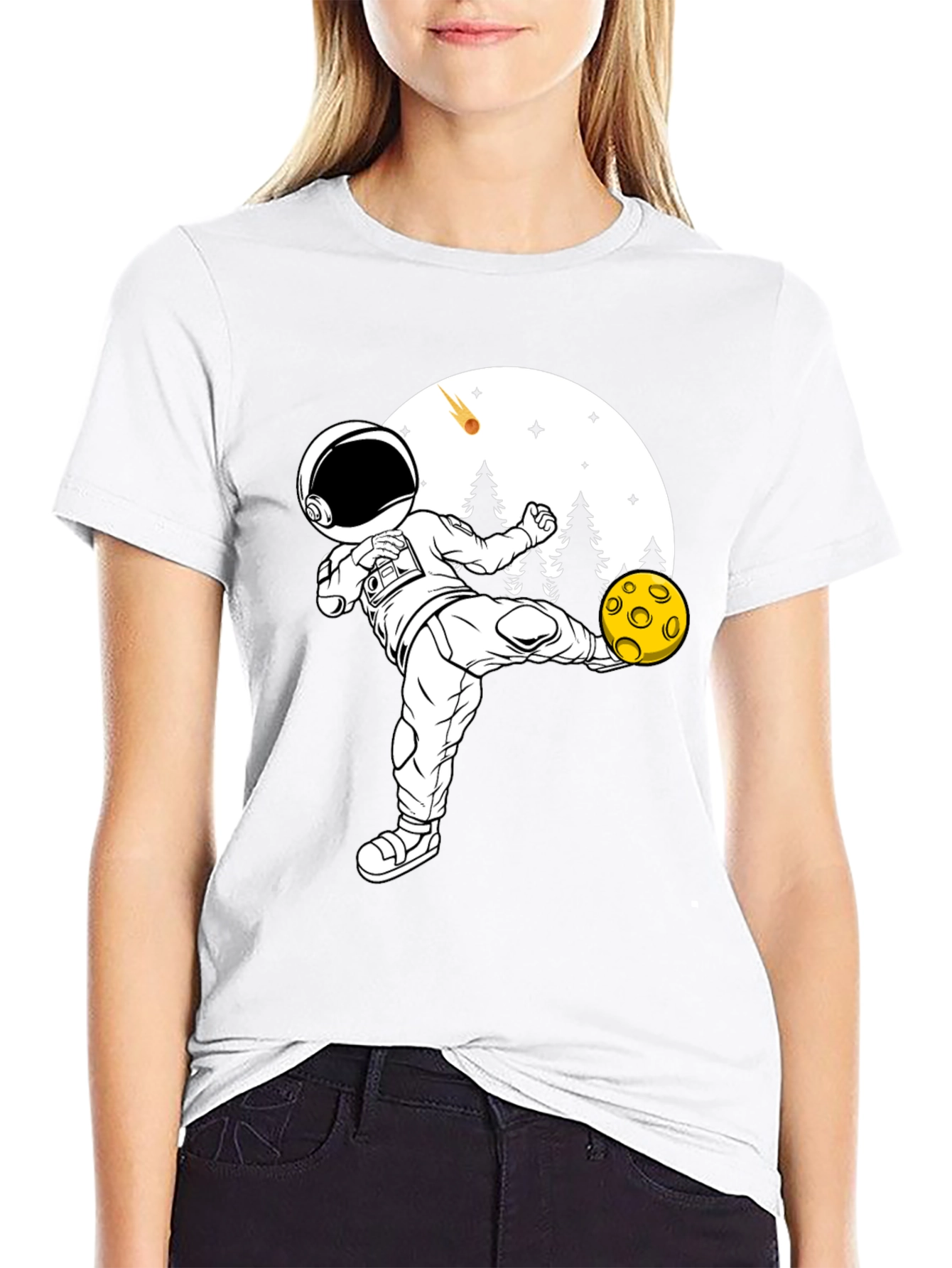 Astronaut Soccer T-Shirt - Space Kicking Fun