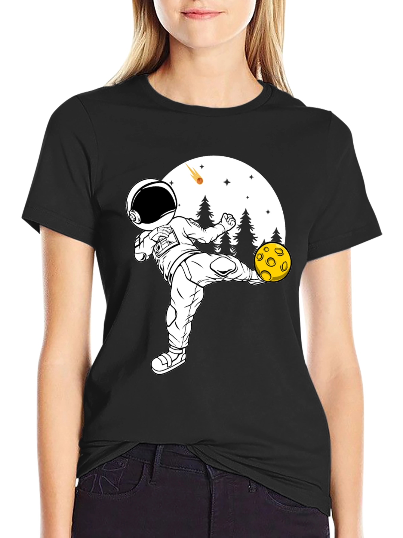 Astronaut Soccer T-Shirt - Space Kicking Fun