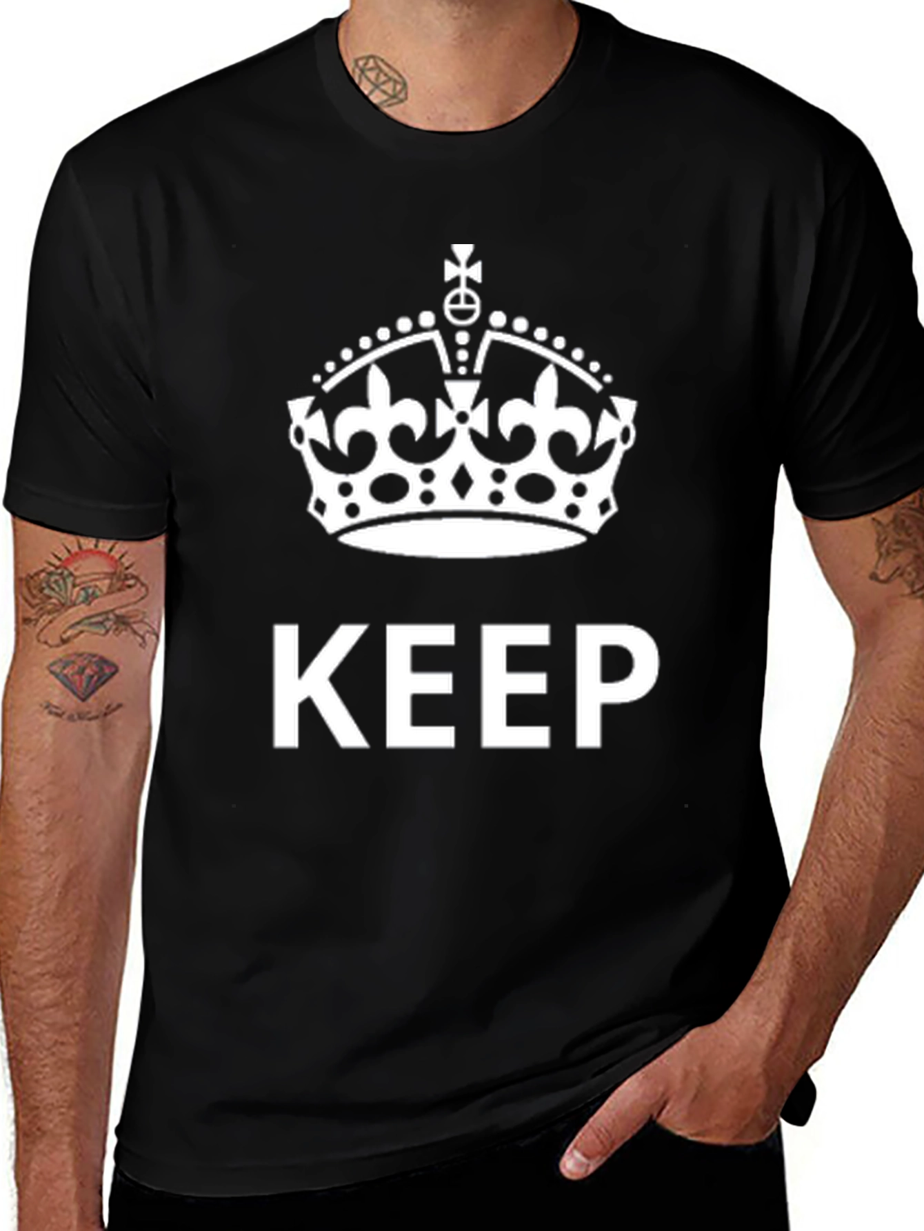 Keep Calm Crown Graphic Tee - Black