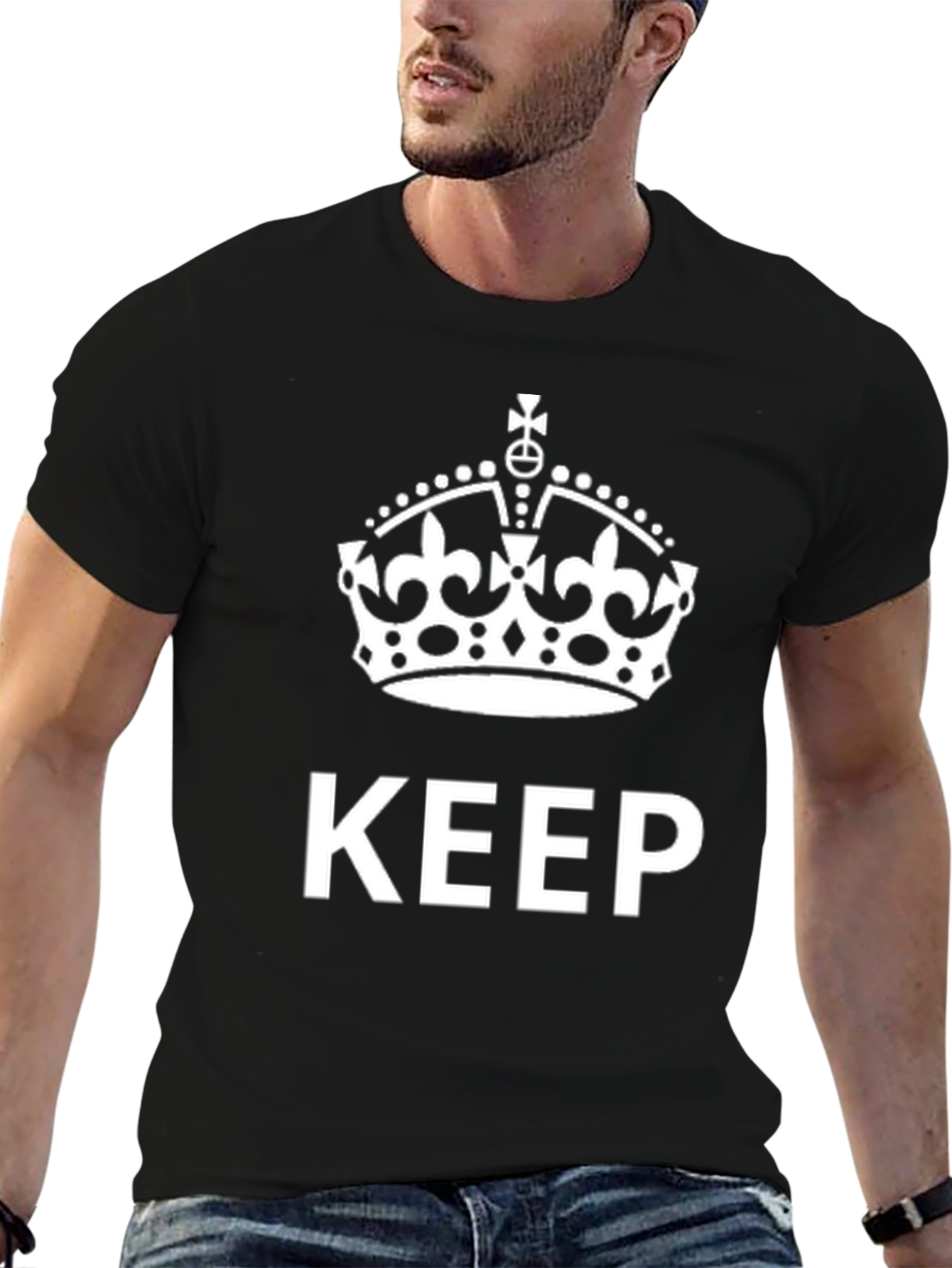 Keep Calm Crown Graphic Tee - Black