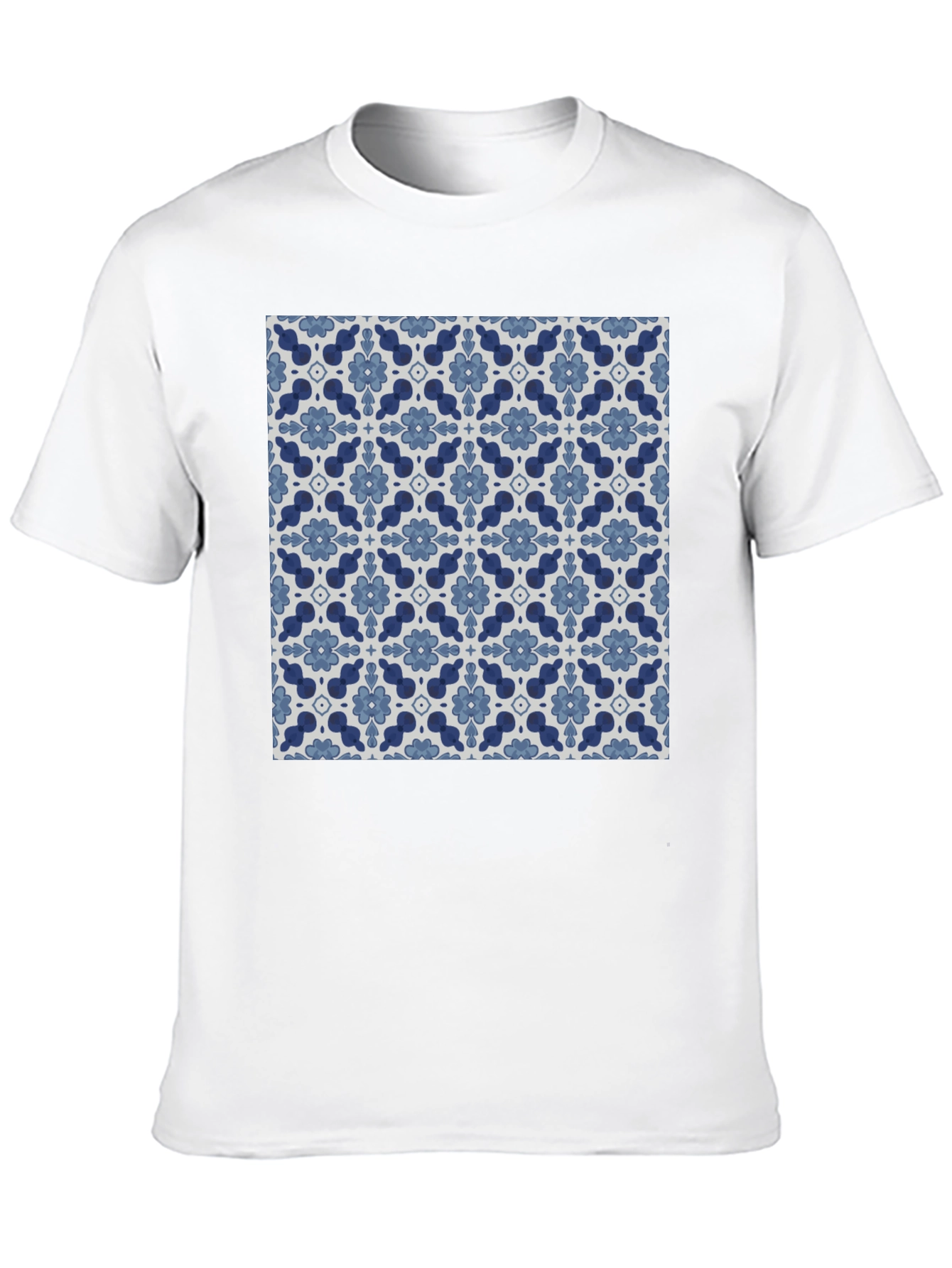Stylish Floral Pattern Black T-Shirt