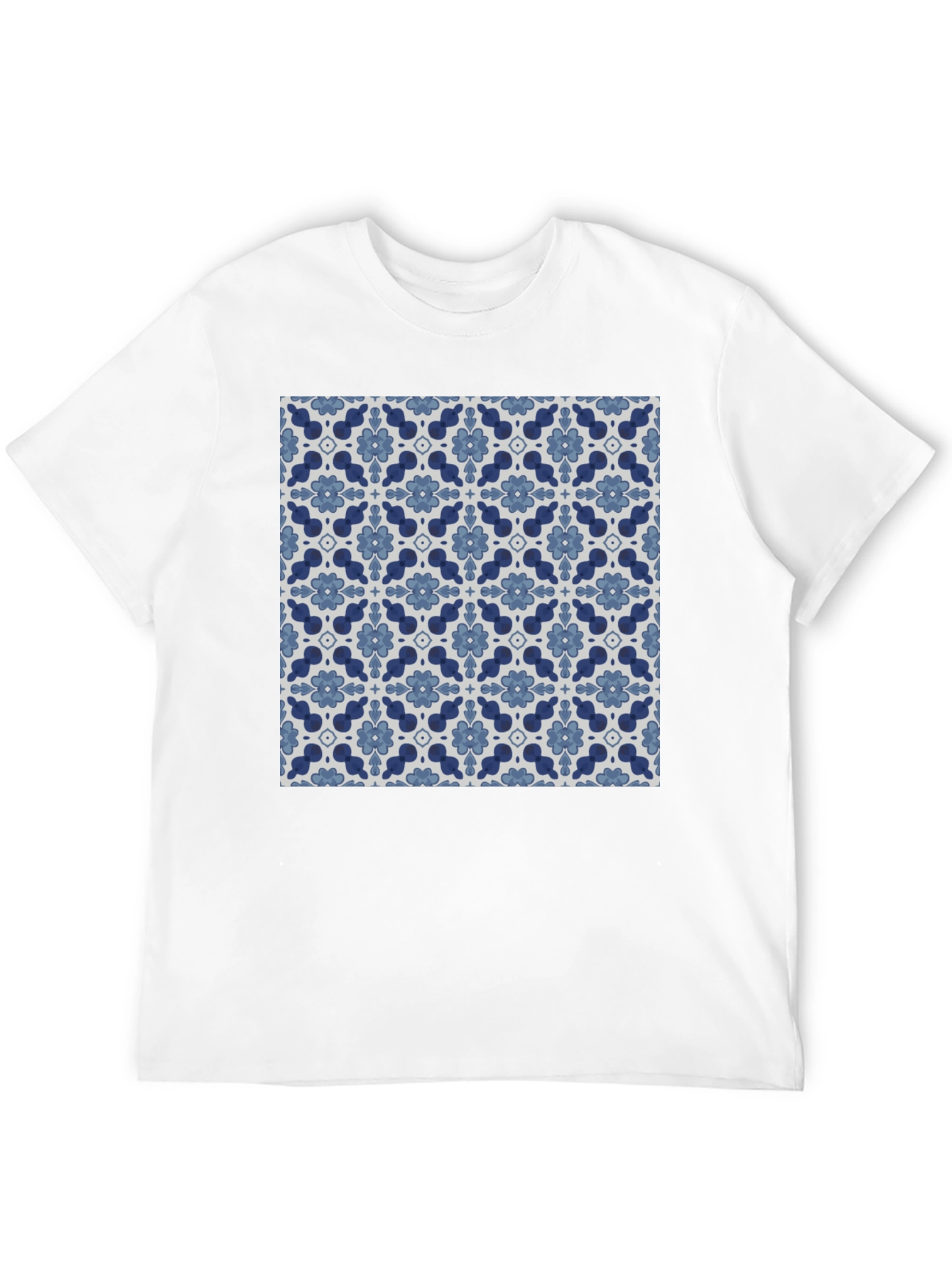 Stylish Floral Pattern Black T-Shirt