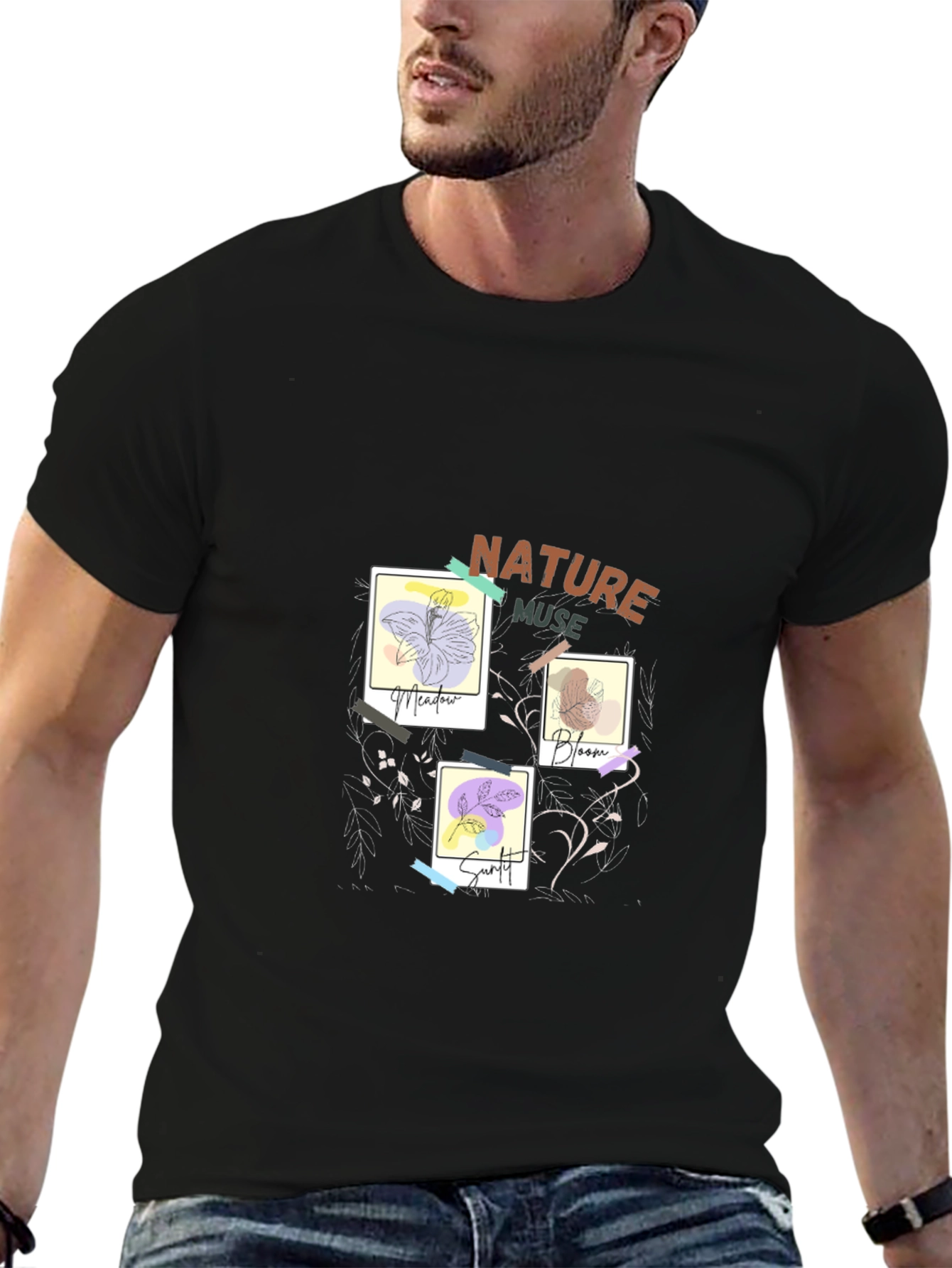 Nature Muse Graphic Tee - Modern Artistic Design