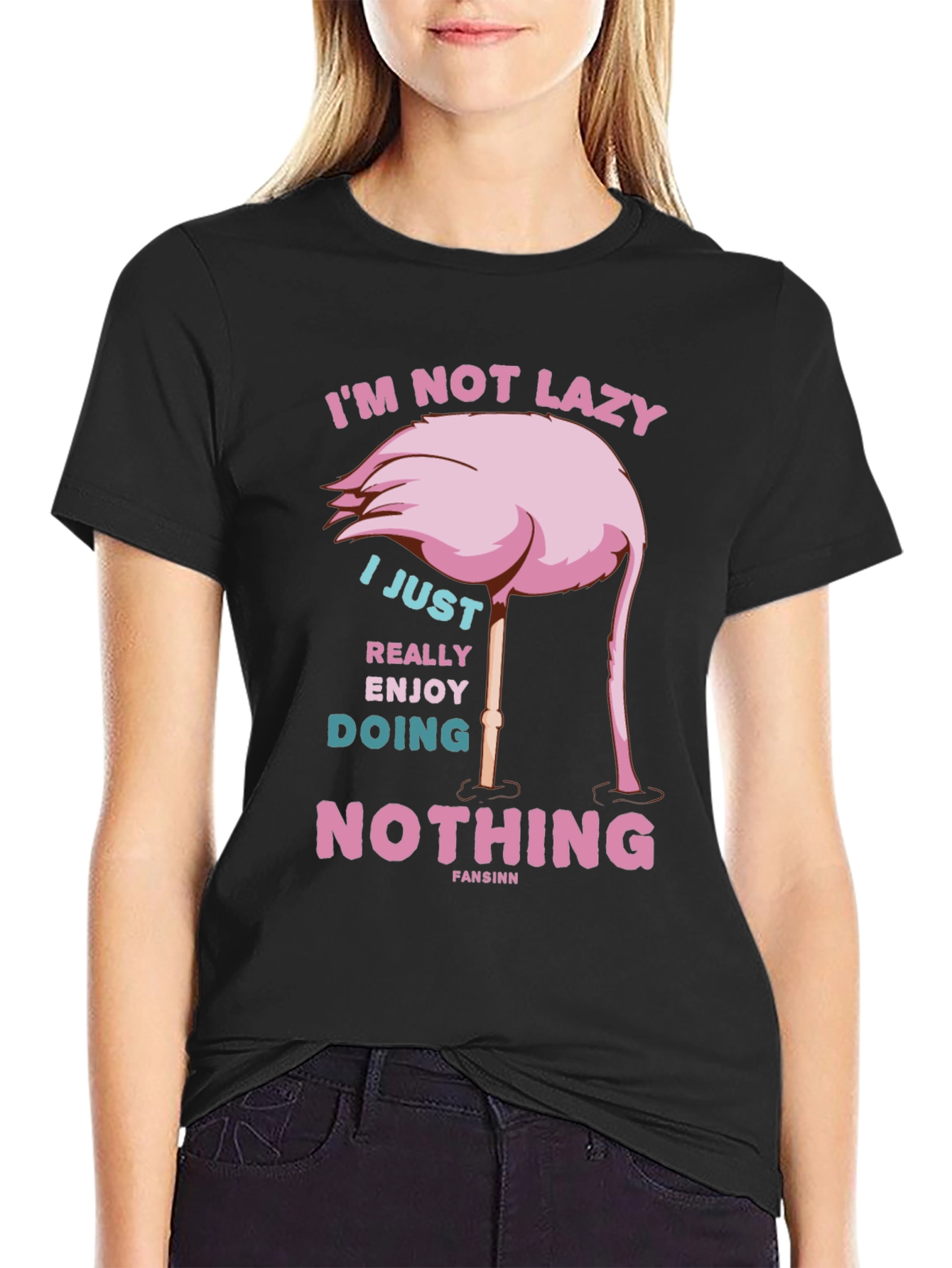 Funny Flamingo T-Shirt - Im Not Lazy