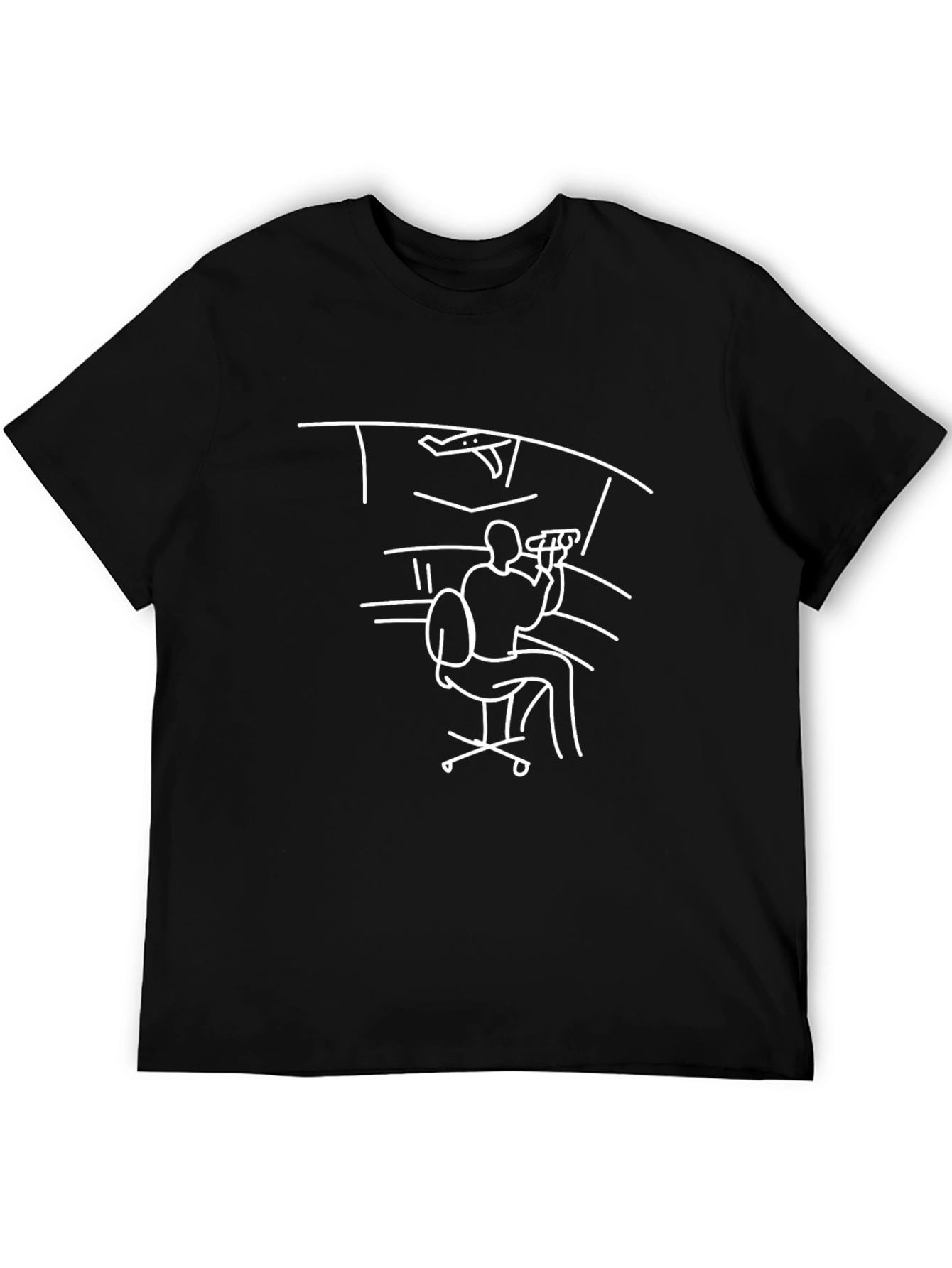Air Traffic Controller Line Art T-Shirt