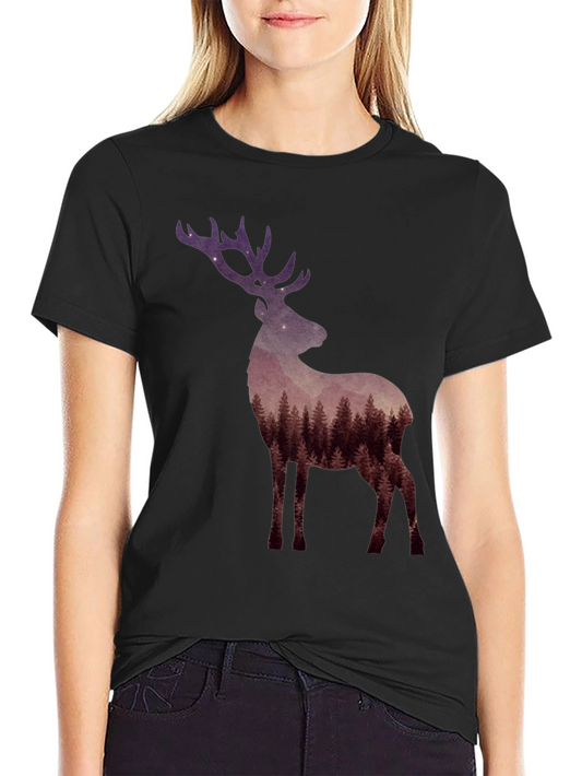 Forest Deer Graphic Tee - Nature Lovers T-Shirt