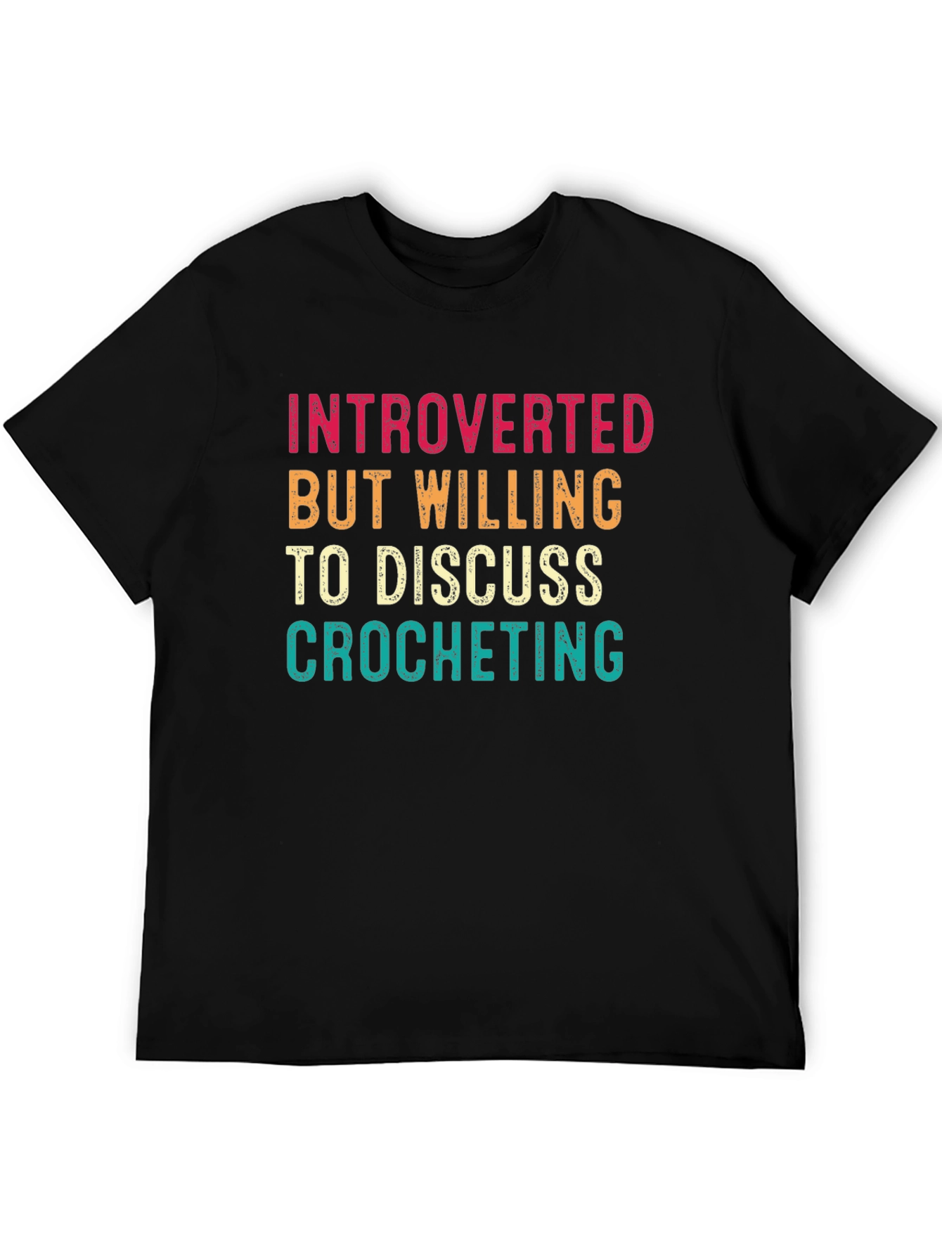 Introverted Crocheting T-Shirt - Black Cotton Tee