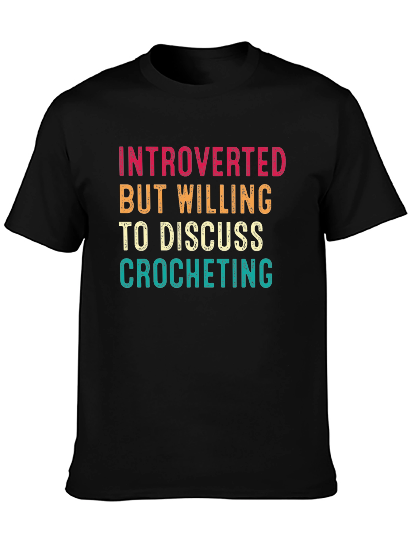 Introverted Crocheting T-Shirt - Black Cotton Tee
