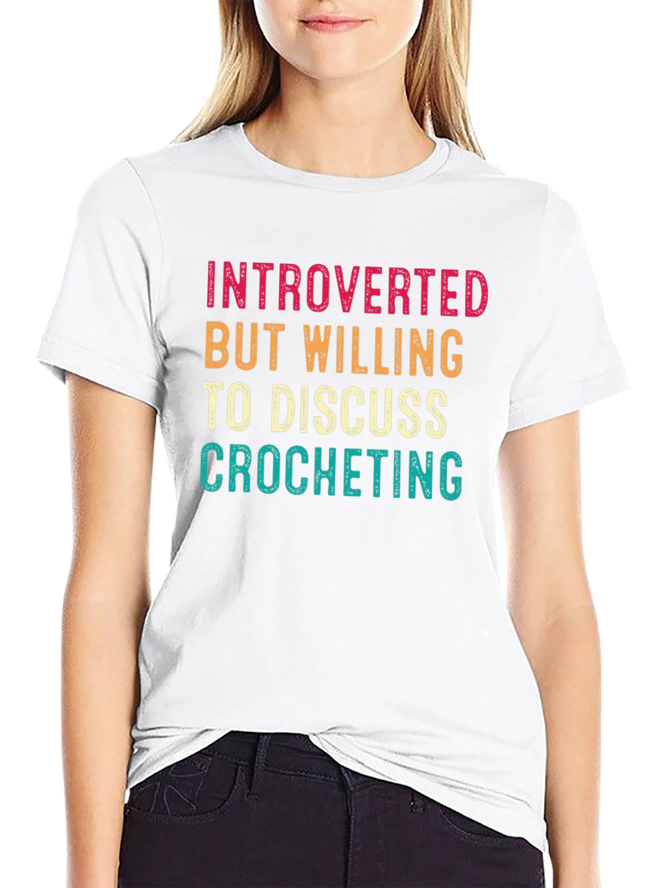 Introverted Crocheting T-Shirt - Black Cotton Tee