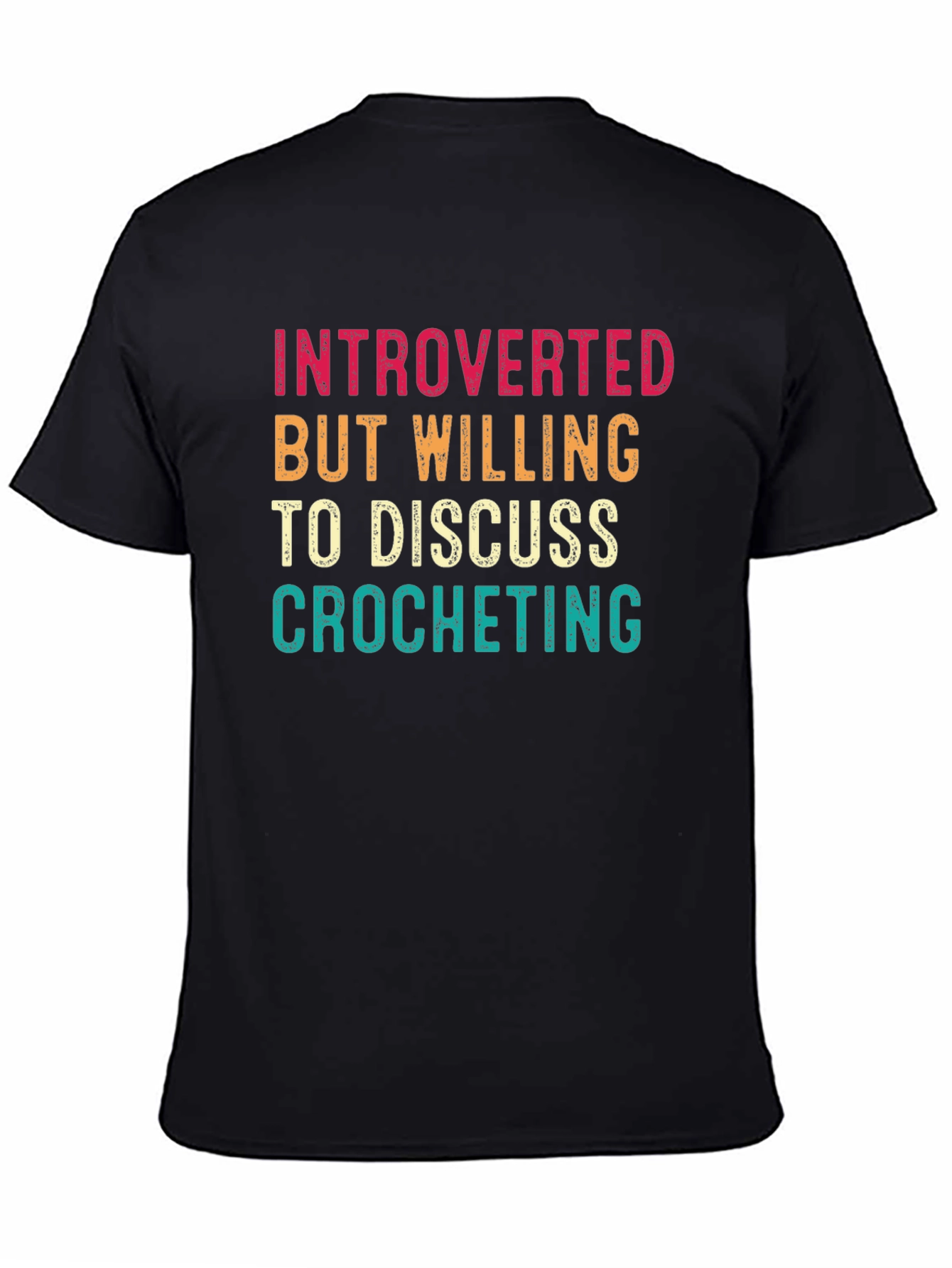 Introverted Crocheting T-Shirt - Black Cotton Tee