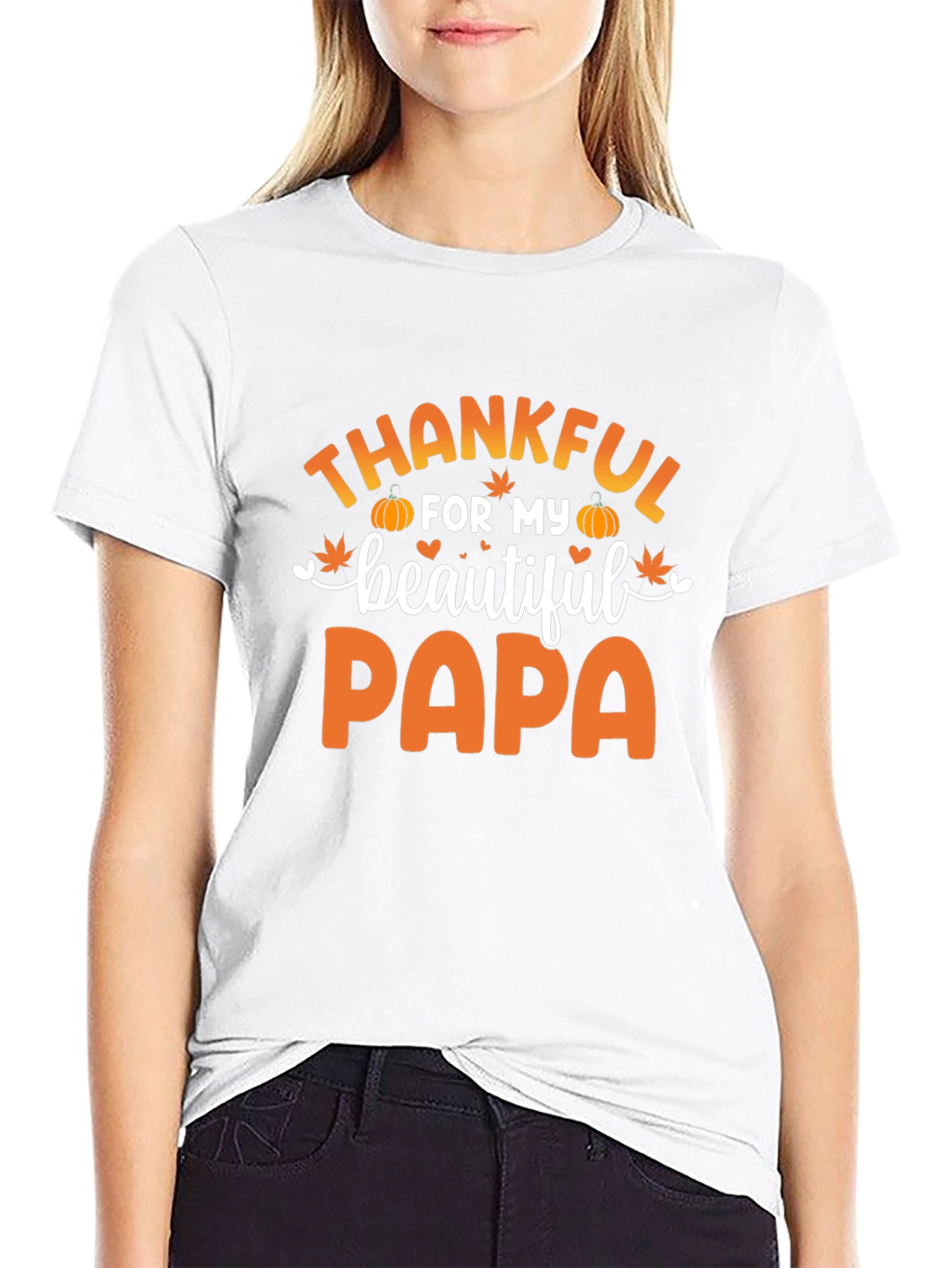 Thankful Papa T-Shirt - Autumn Harvest Design