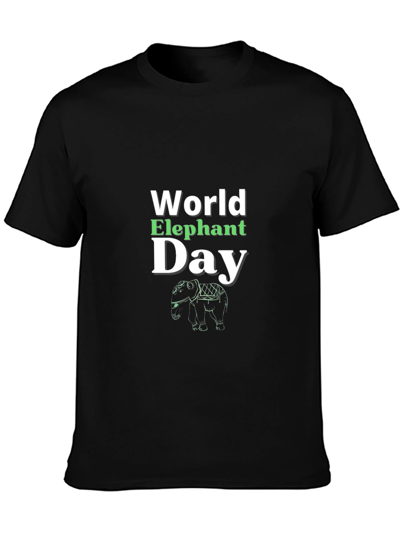 World Elephant Day Black T-Shirt