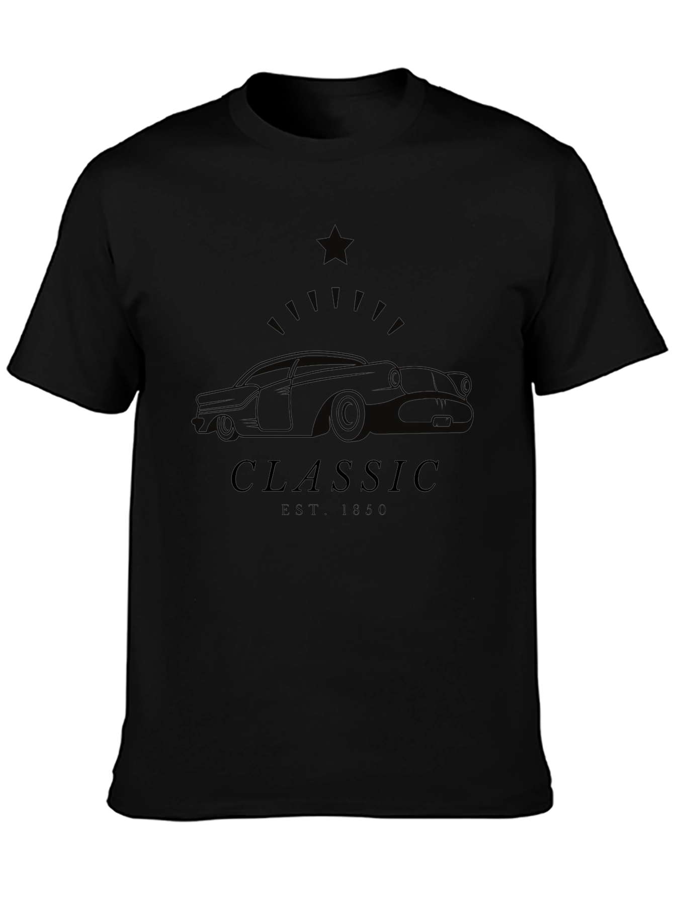 Classic Car Est. 1850 Black T-Shirt