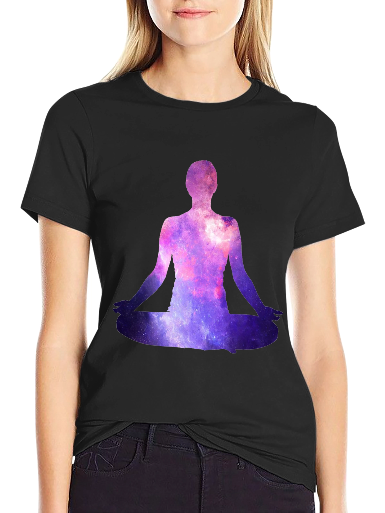 Galaxy Meditation T-Shirt - Cosmic Zen