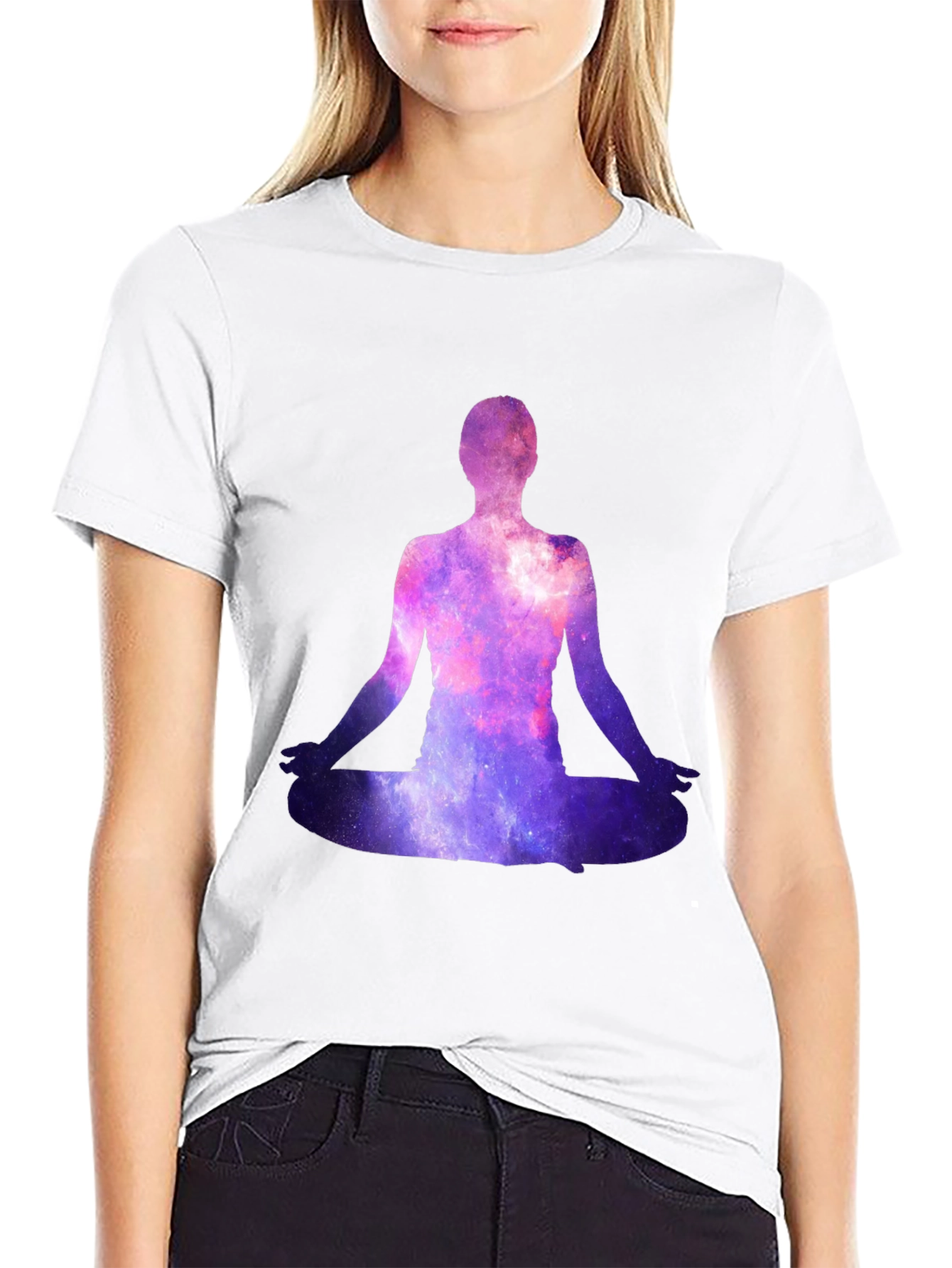 Galaxy Meditation T-Shirt - Cosmic Zen