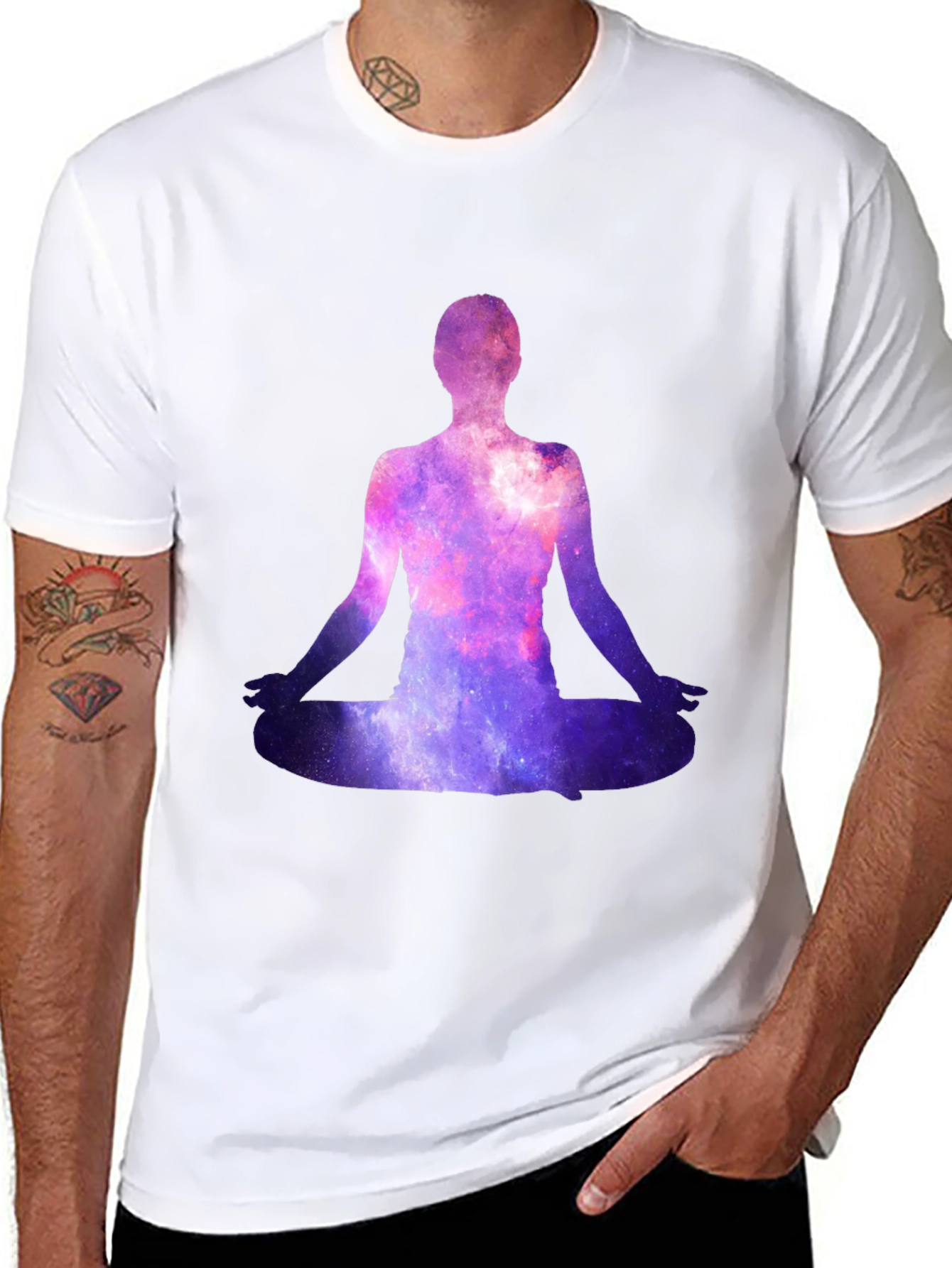 Galaxy Meditation T-Shirt - Cosmic Zen