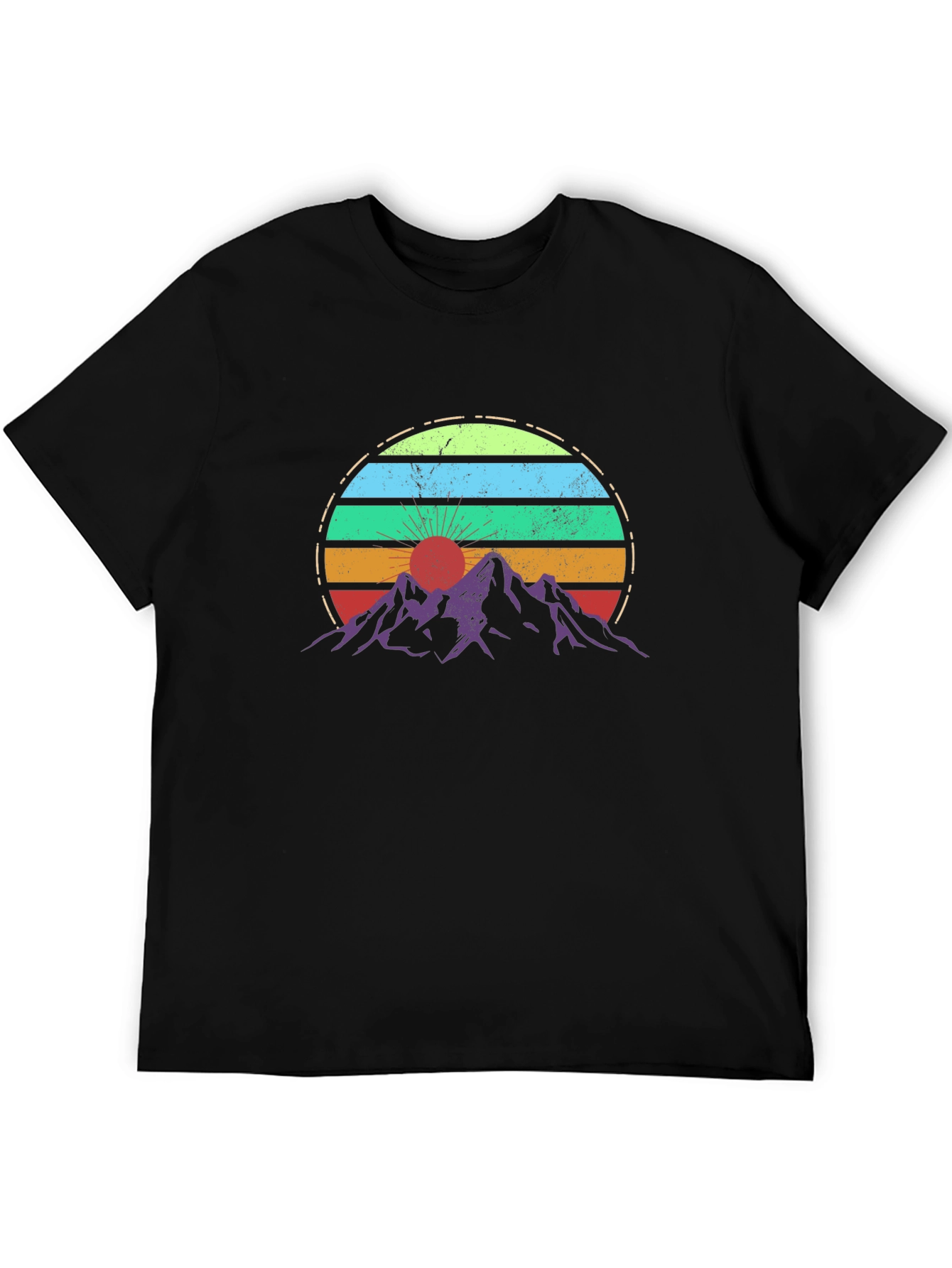 Retro Sunset Mountains Graphic T-Shirt