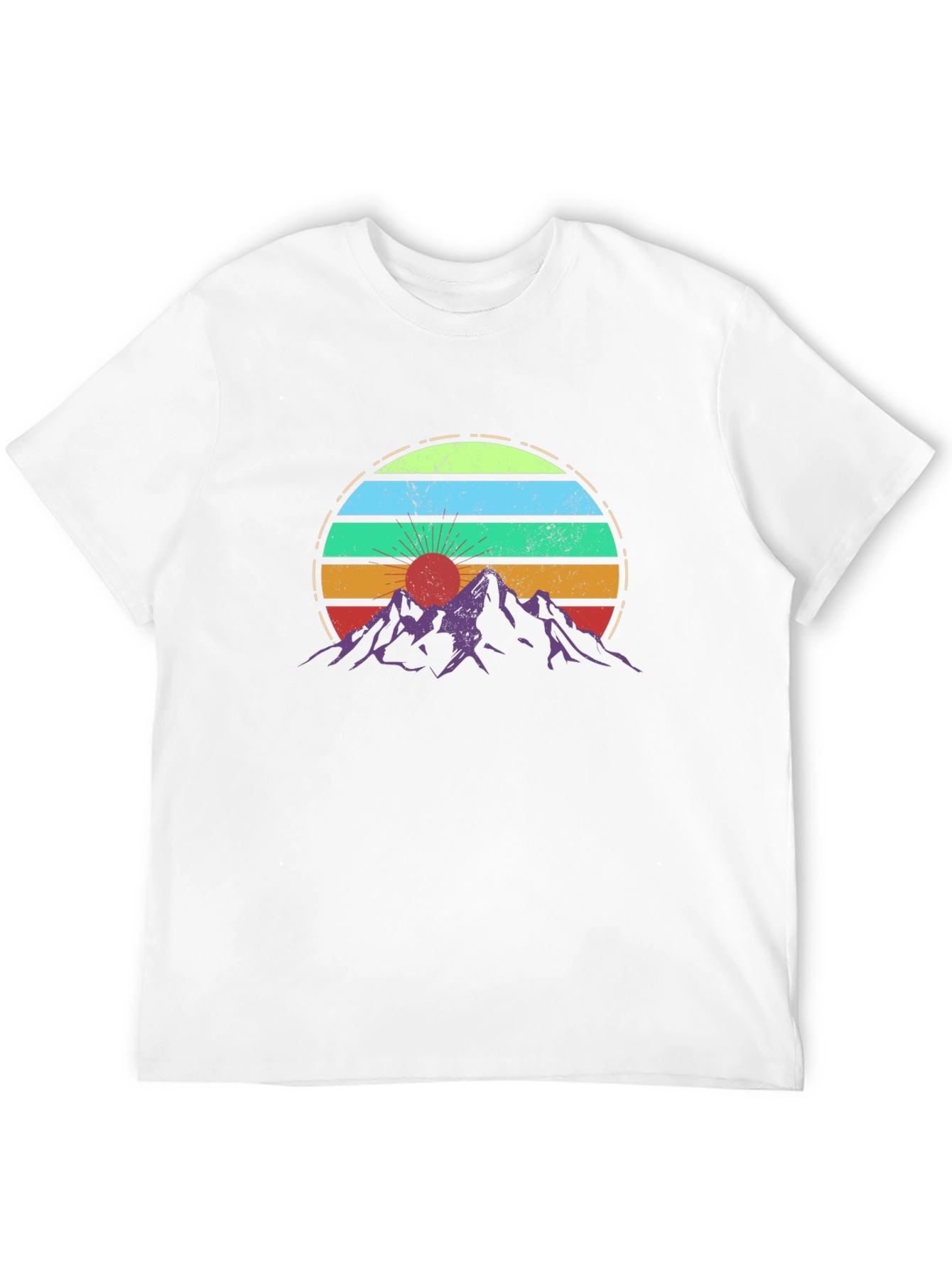 Retro Sunset Mountains Graphic T-Shirt