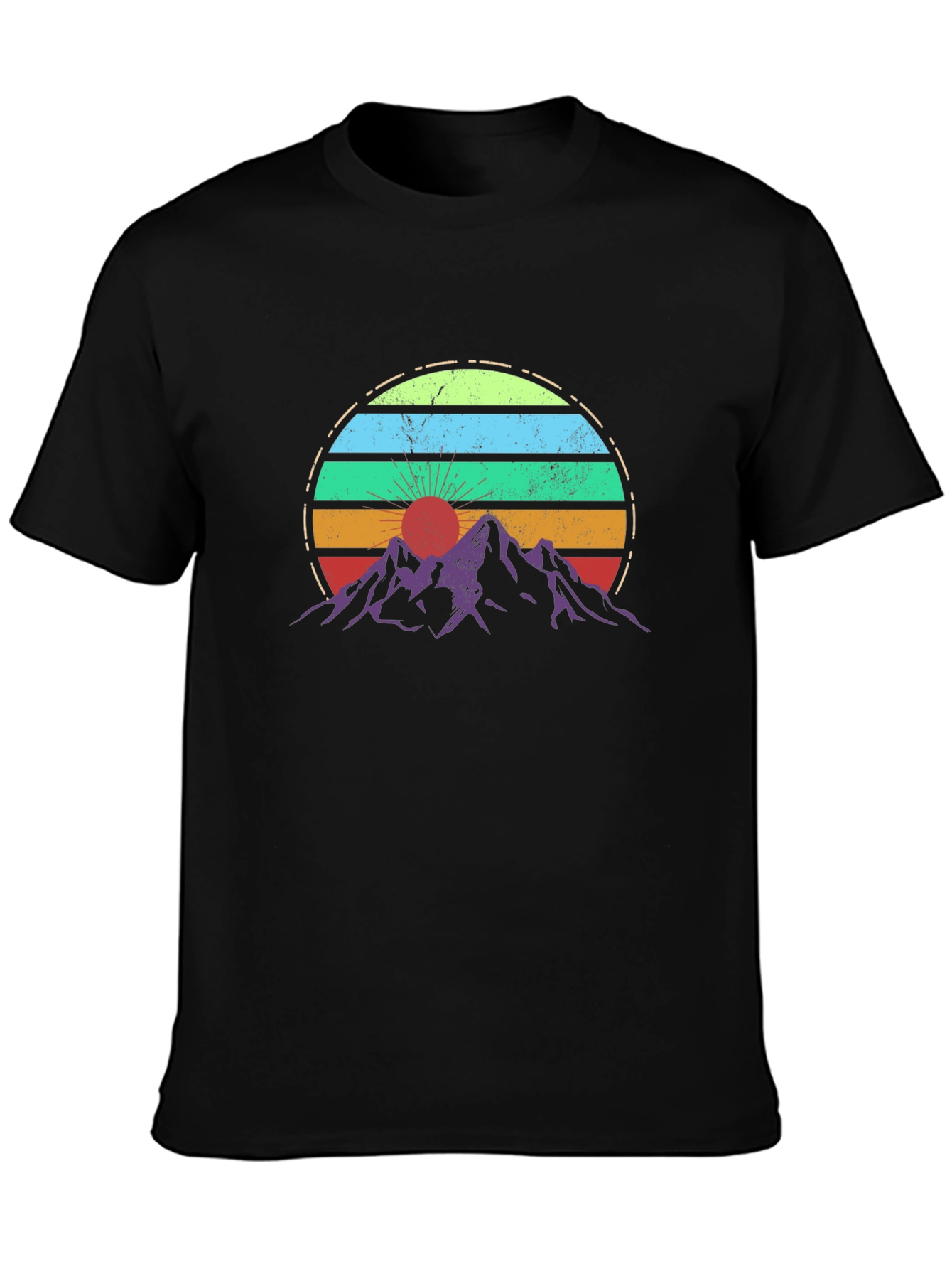Retro Sunset Mountains Graphic T-Shirt