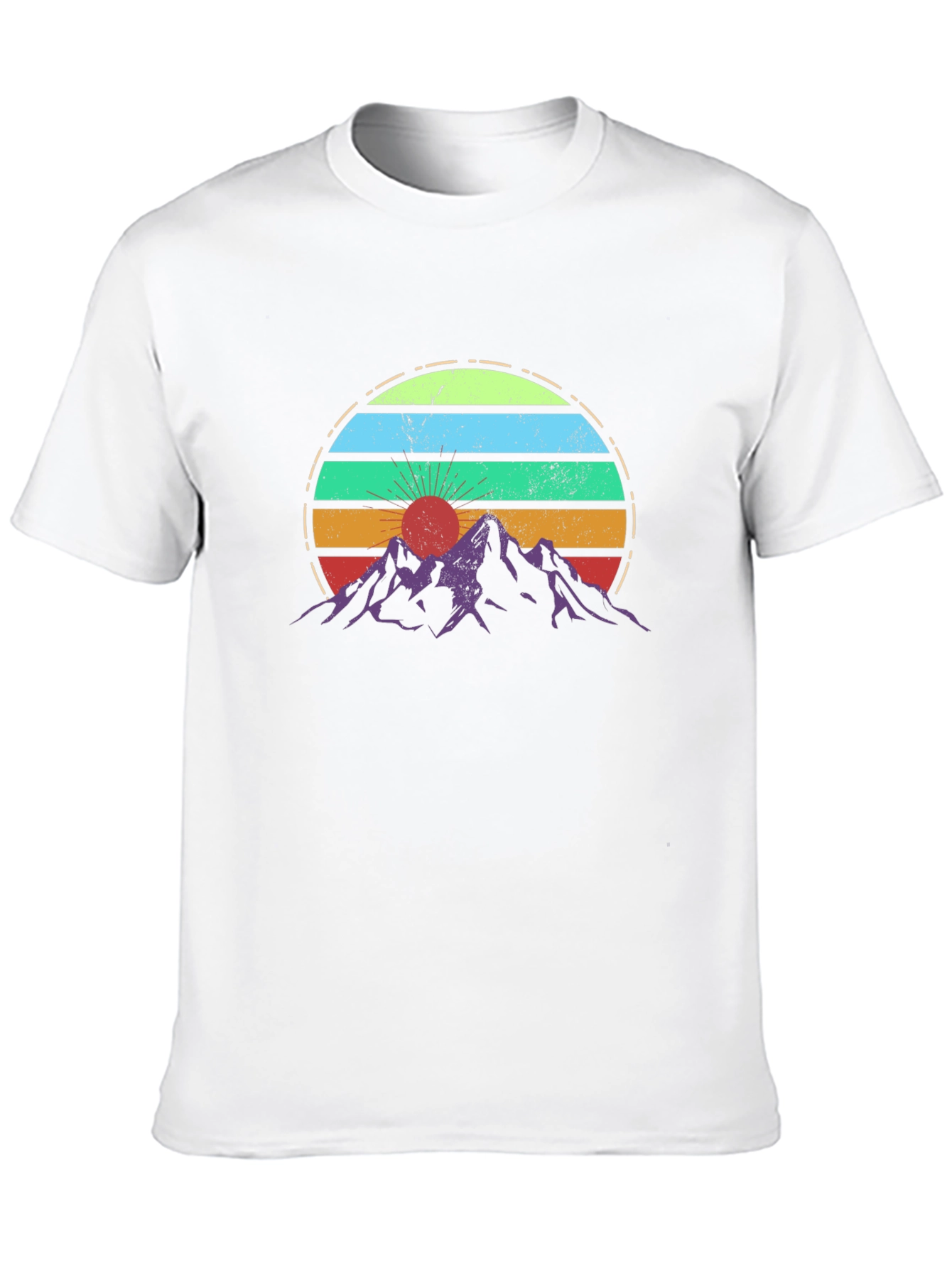 Retro Sunset Mountains Graphic T-Shirt