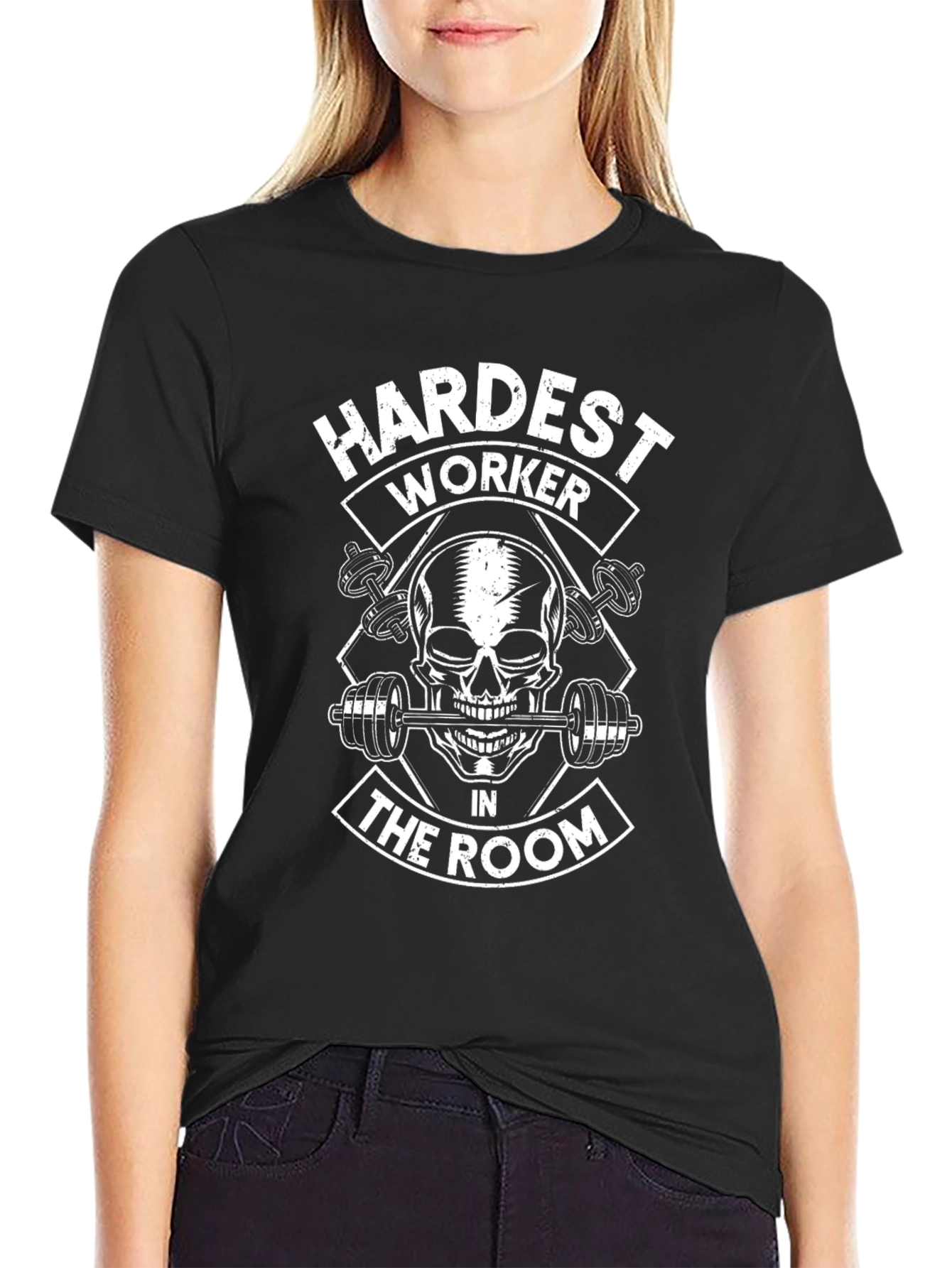 Hardest Worker in the Room Skull Gym T-Shirt