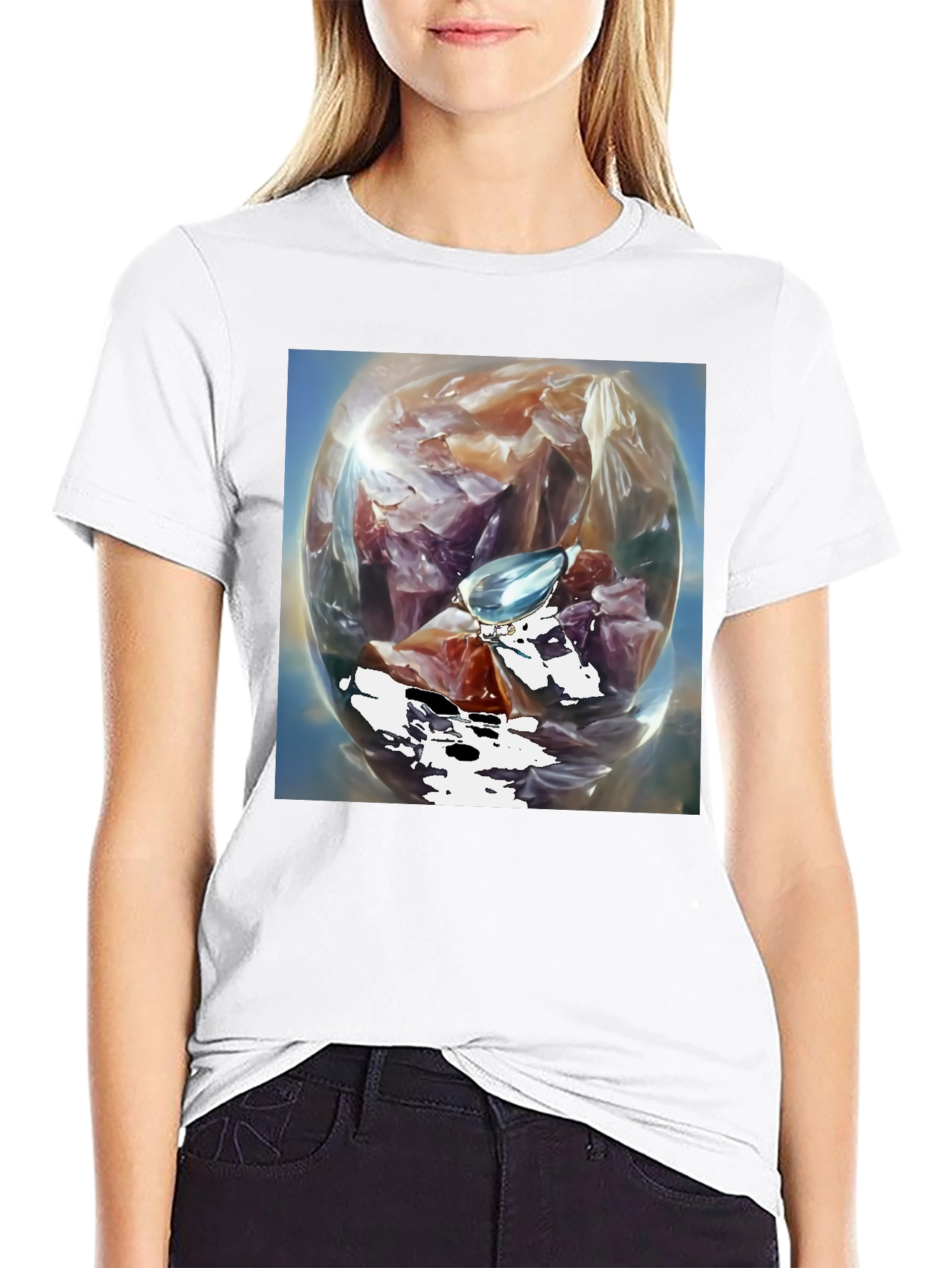 Abstract Art Tee: Gemstone Orb Design T-Shirt