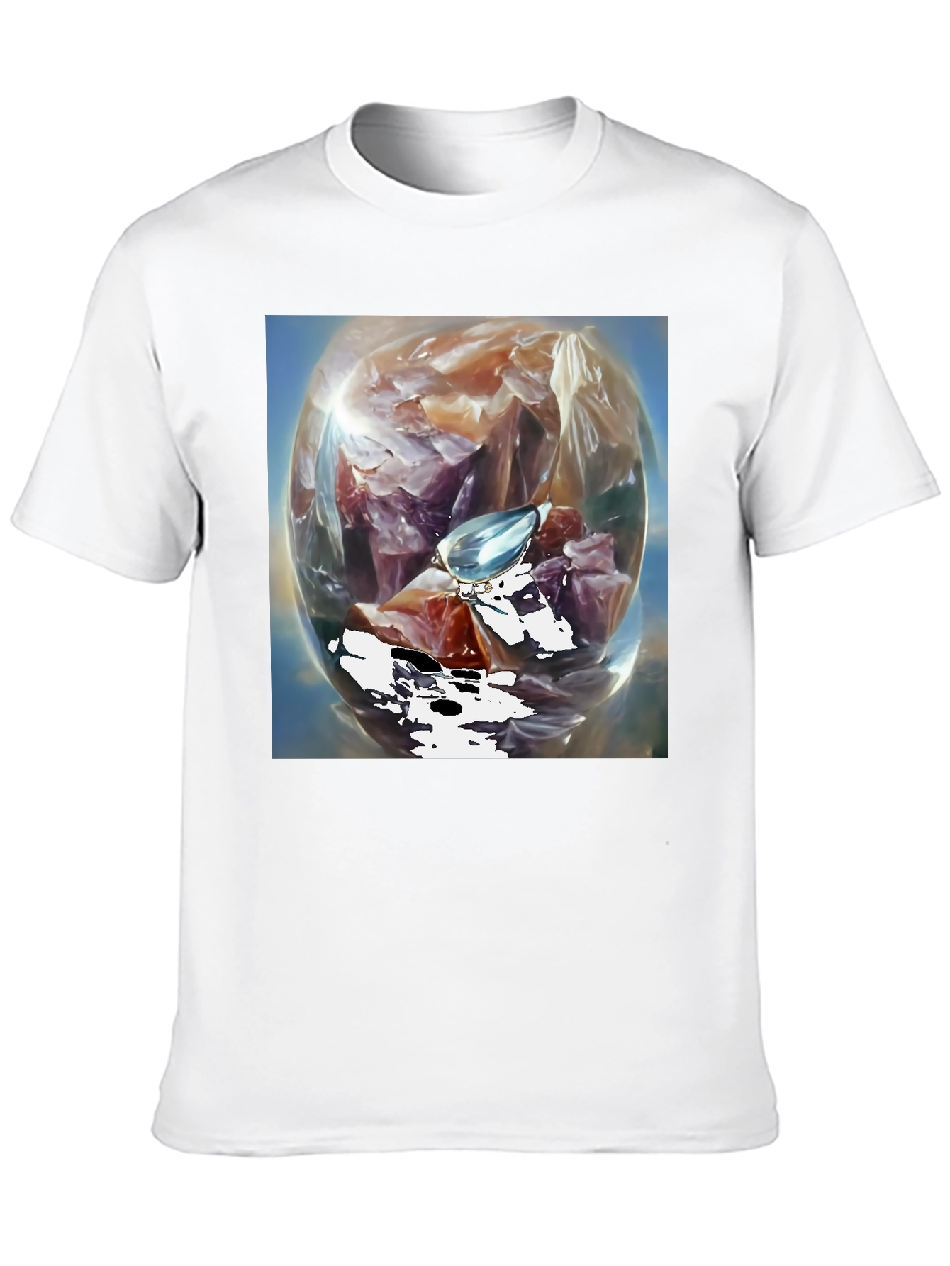Abstract Art Tee: Gemstone Orb Design T-Shirt