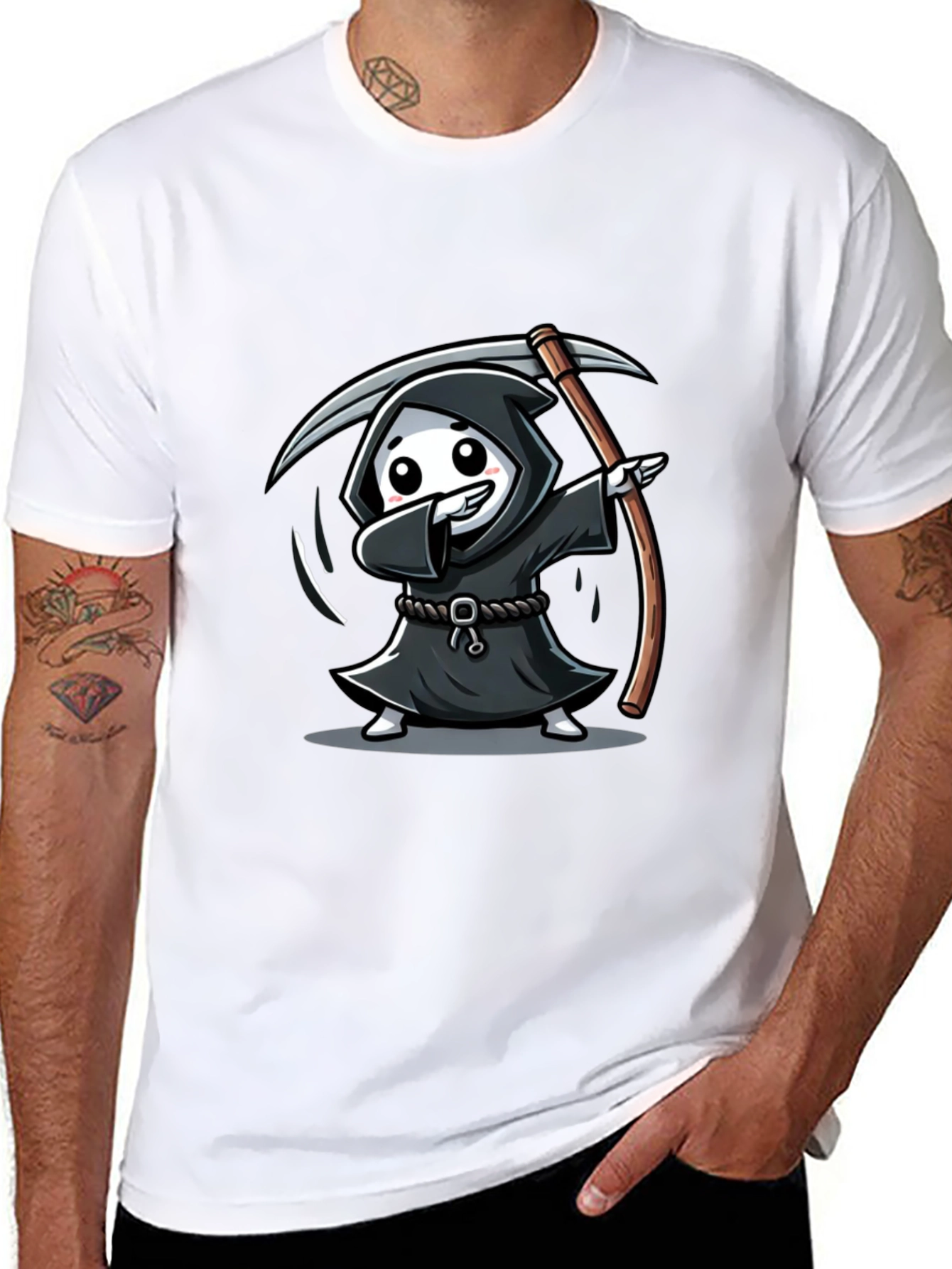 Grim Reaper Cartoon T-Shirt - Dab Design