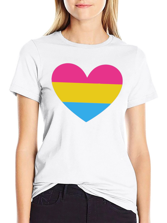 Pansexual Pride Heart T-Shirt - Black