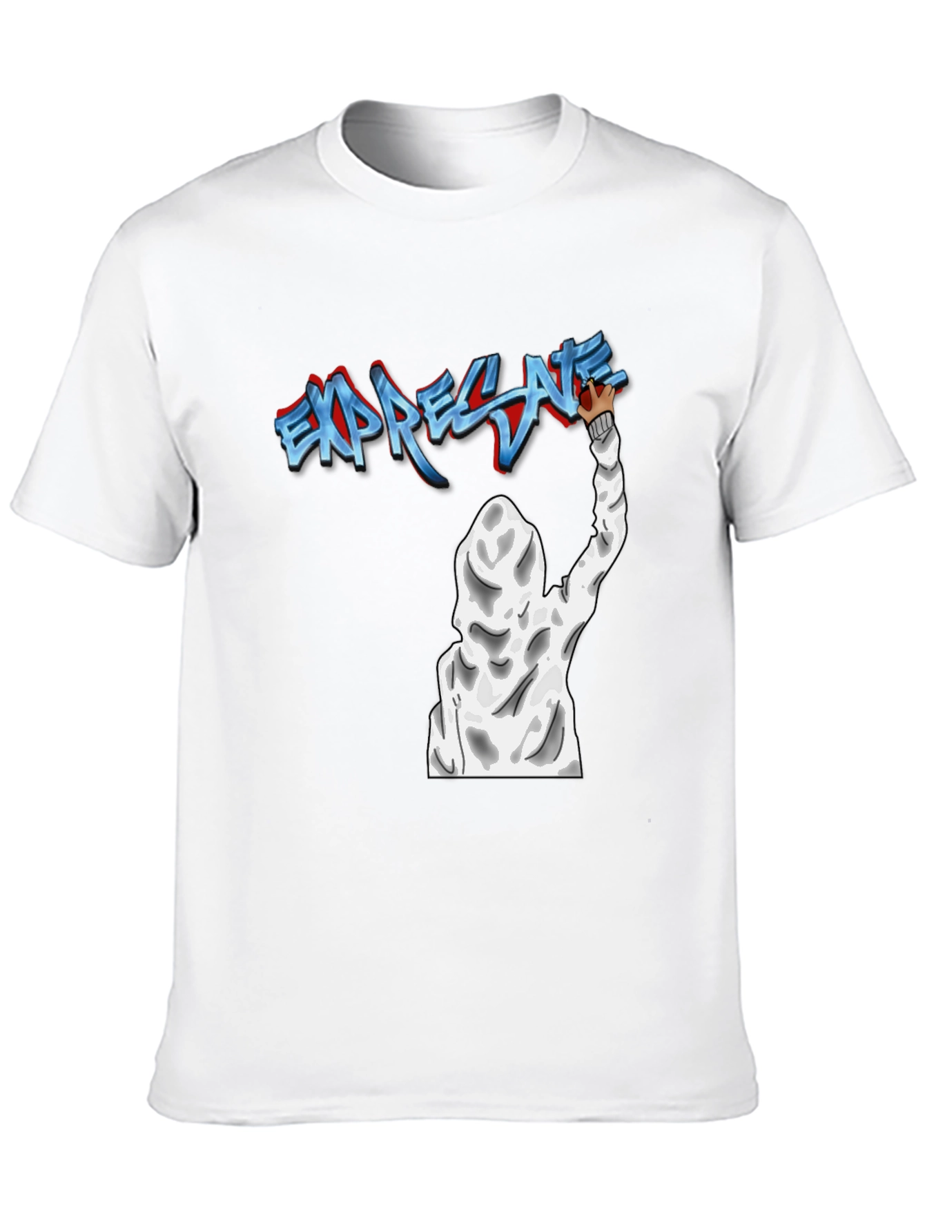 Expressive Graffiti Graphic Black T-Shirt