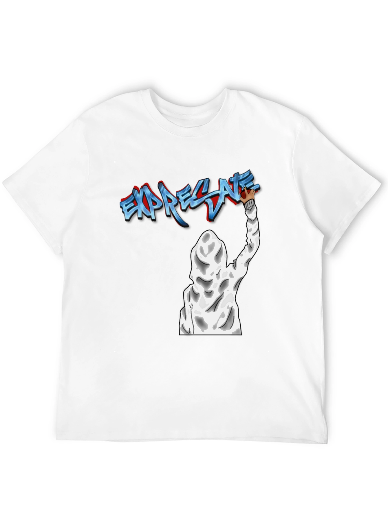 Expressive Graffiti Graphic Black T-Shirt