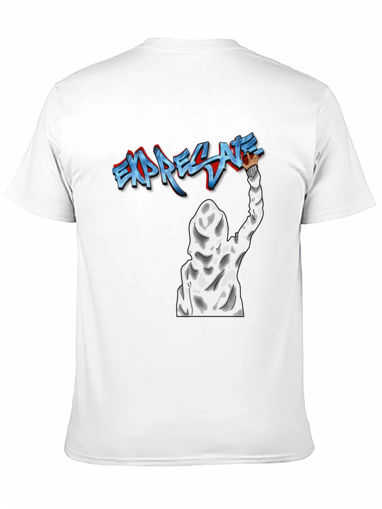 Expressive Graffiti Graphic Black T-Shirt