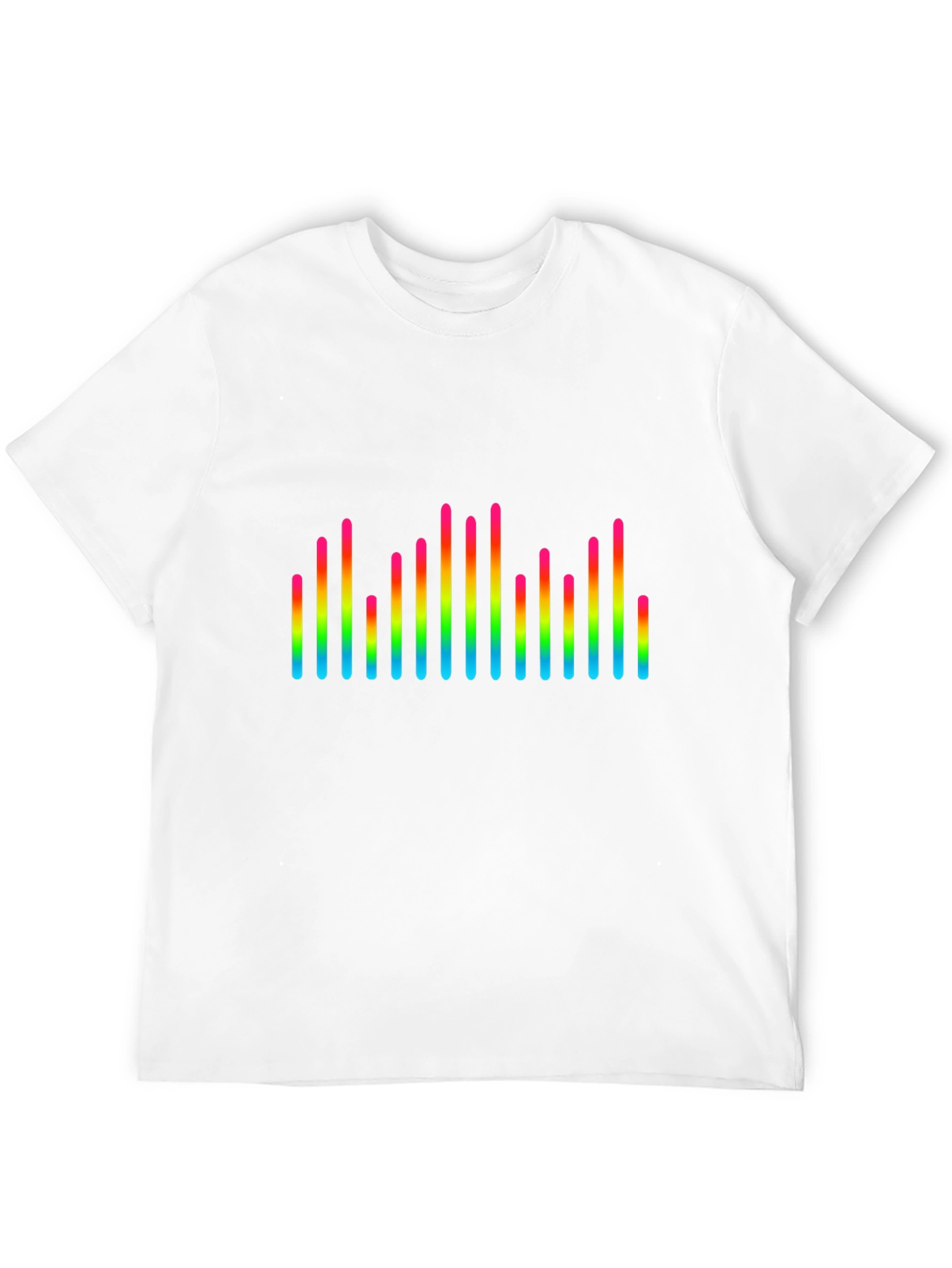 Rainbow Equalizer Graphic Tee - Black Cotton Blend