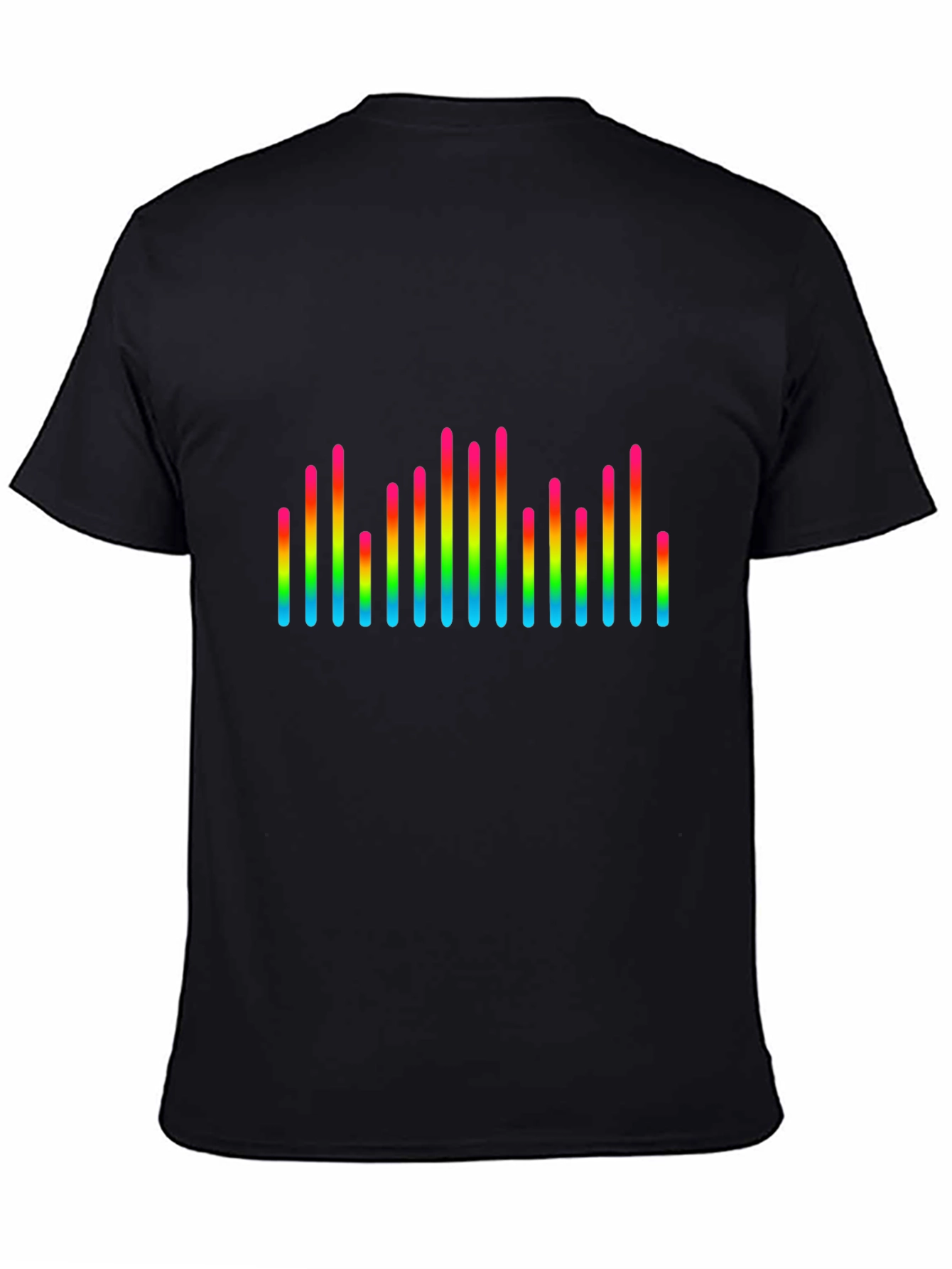 Rainbow Equalizer Graphic Tee - Black Cotton Blend