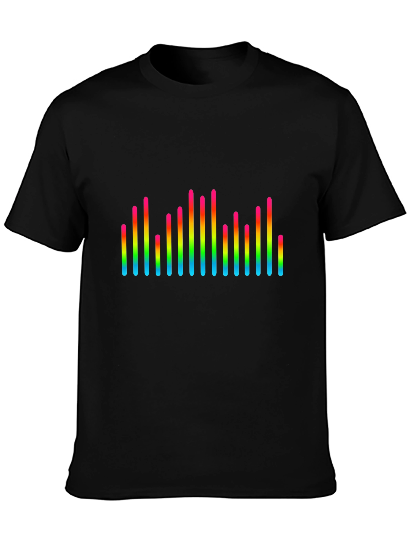 Rainbow Equalizer Graphic Tee - Black Cotton Blend