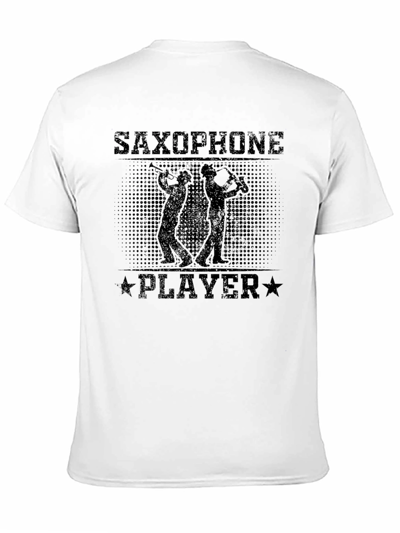 Saxophone Player Graphic Print Black T-Shirt