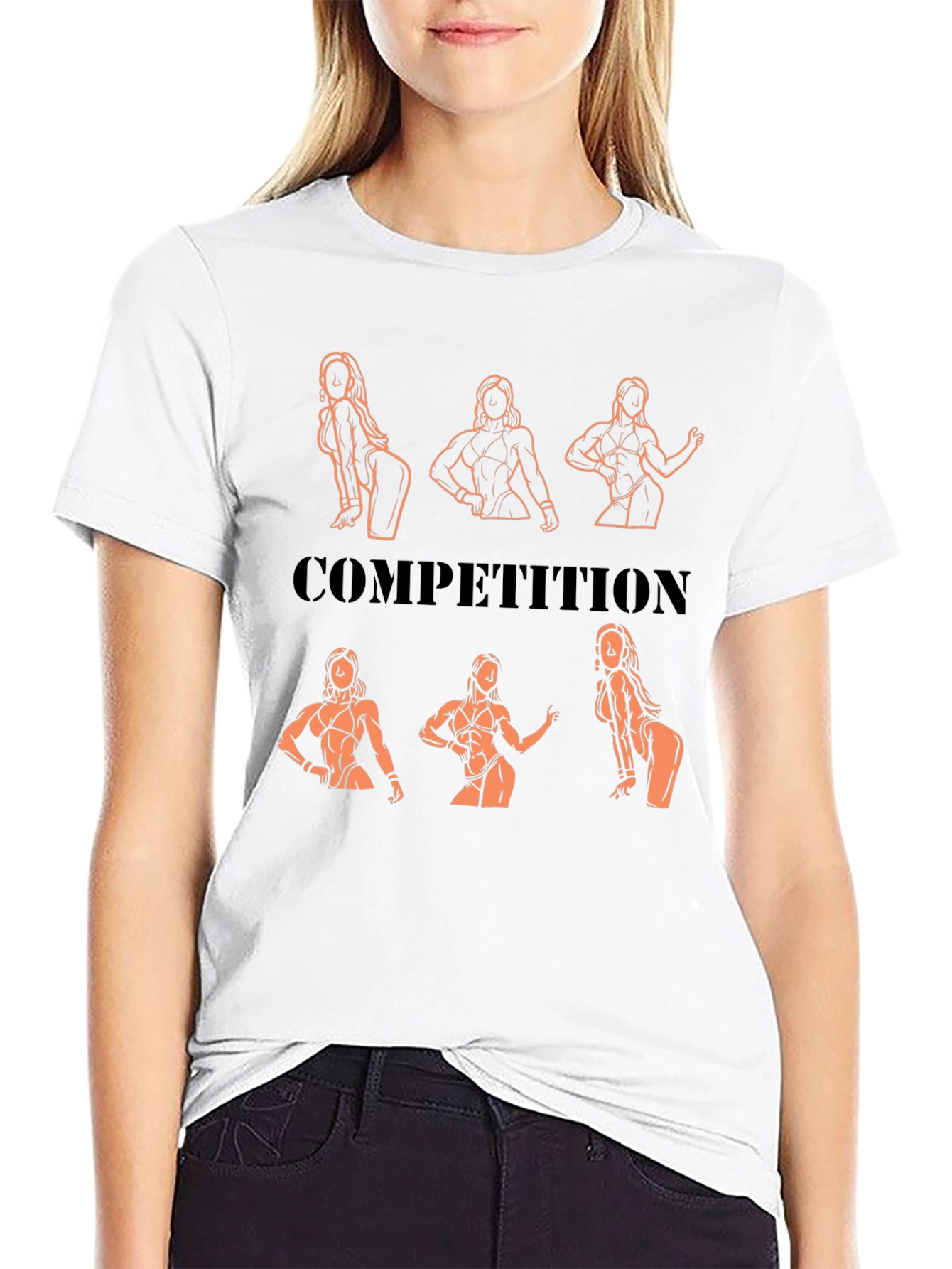 Competition Black T-Shirt with Bodybuilding Design