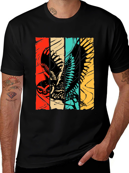 Retro Owl Graphic Tee - Stylish Bird Print Shirt